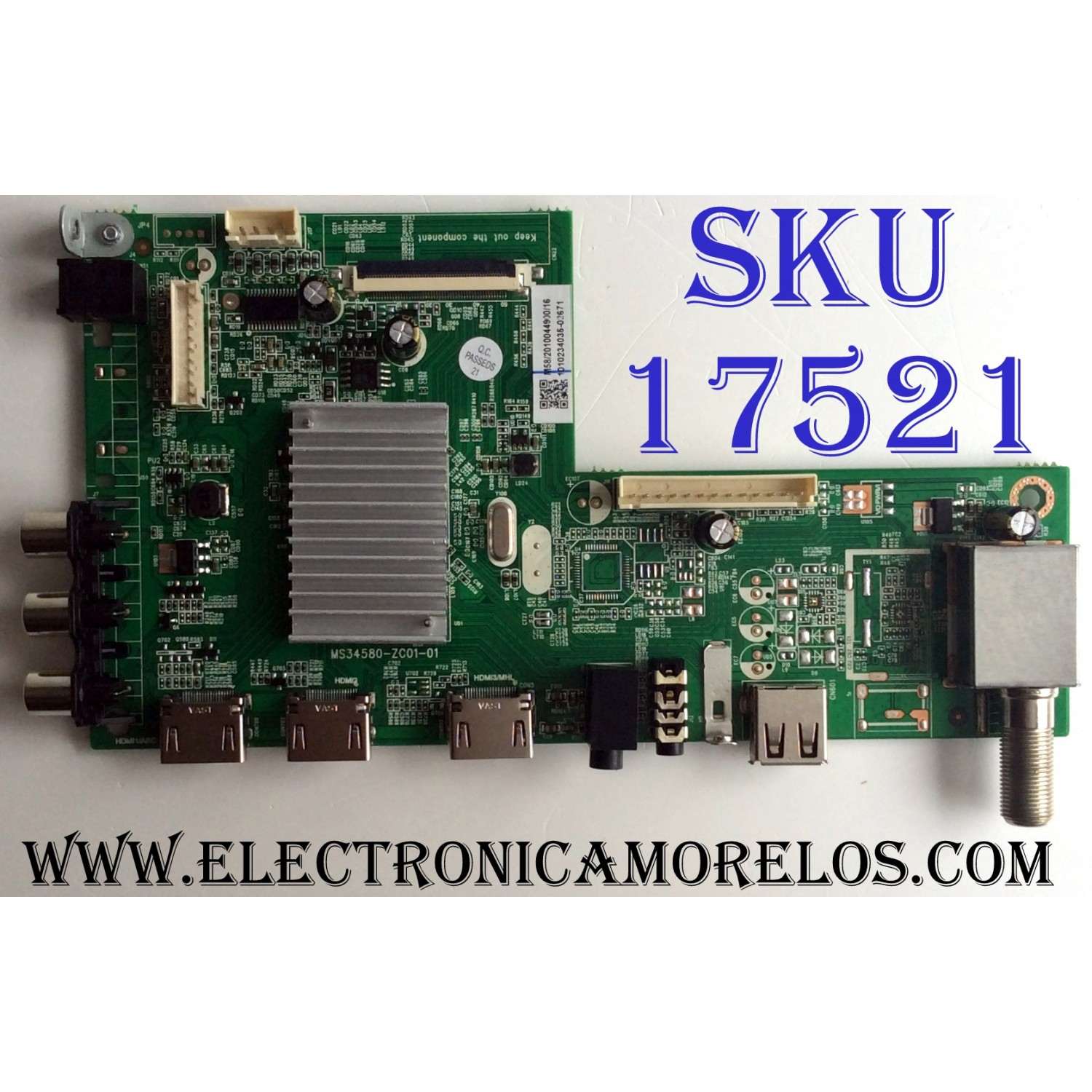 MAIN / HITACHI 1010234035 / MS34580-ZC01-01 / 1010234035-02671 / M58/2010044900-16 / E022M031-01 / E168066 / KB-6160 / PANEL V500DJ6-QE1 / MODELO 50C61 MT8GG