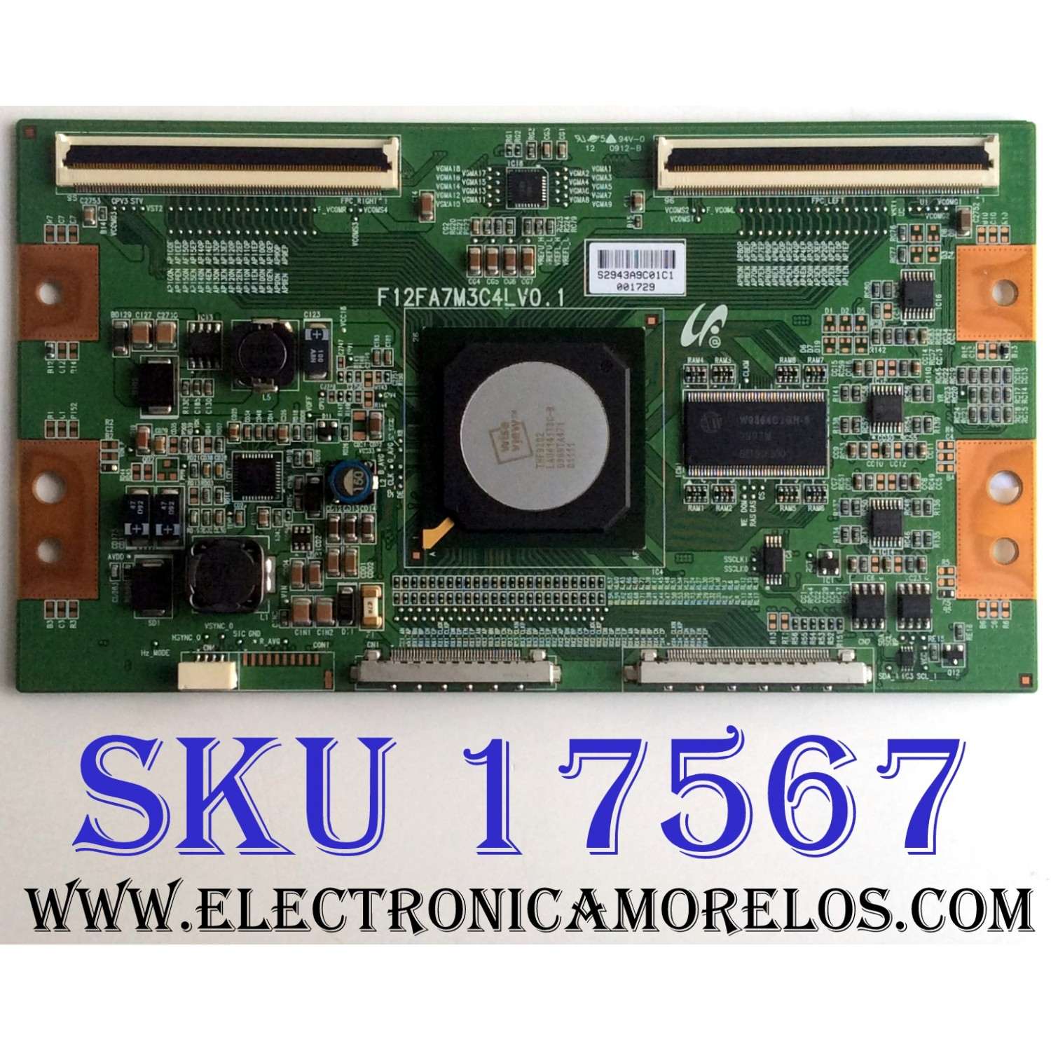 T-CON / TOSHIBA 75015795 / F12FA7M3C4LV0.1 / LJ94-02943A / PARTES SUSTITUTAS LJ94-02941A / LJ94-02941C / PANEL LTA520HE16 T02 / MODELOS 52XV645U / 52XV648U