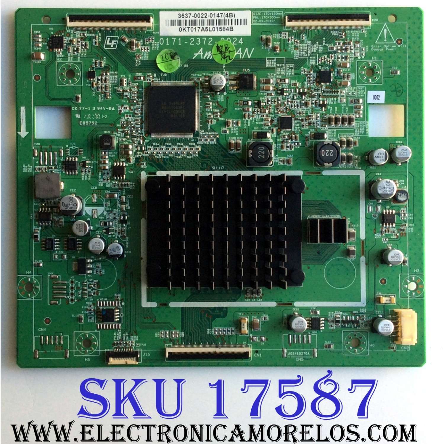 T-CON / VIZIO 3637-0022-0147 / 0171-2372-0024 / PANEL LC370EUH (SC)(R1) / MODELO XVT373SV