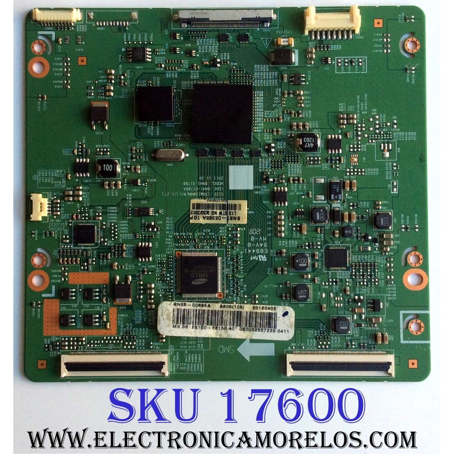 T-CON SAMSUNG BN95-00685A / BN41-01788A / BN97-06365A / SUSTITUTAS BN95-00573B / BN95-00685A / BN95-00685B / BN98-03845A / BN98-03845B / PANEL´S LTJ400HF04-V / LTJ400HF03-V / MODELO UN40ES6100FXZA TS01 / HG40NA790 / MAS MODELOS COMPATIBLES EN DESCRIPCION