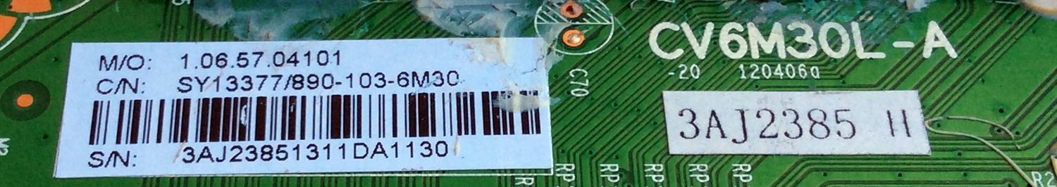 TARJETA INTERFACE / SHARP 3AJ2385 H / CV6M30L-A / 20130718 / 3AJ2385 / 890-103-6M30 / 1.06.57.04101 / SY13377 / PANEL T600D3-HA10-D03 (VER.A2) / LX600D310B1 / MODELOS LC-60LE452U / LC-60LE450U - Imagen 2