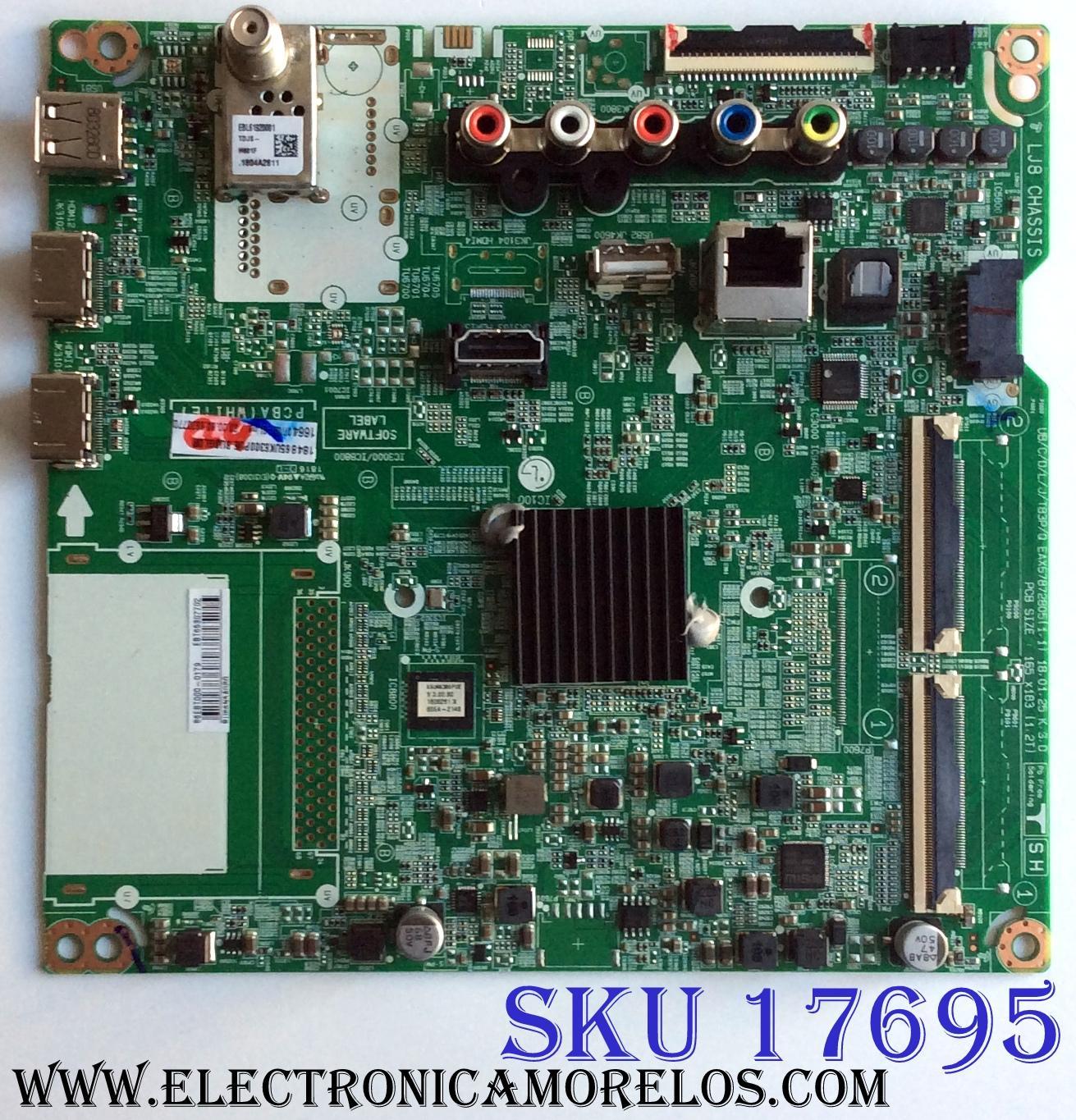 MAIN PARA TV LG ORIGINAL 4K UHD HDR / NUMERO DE PARTE EBT65307702 / EAX67872805 / 65307702 / EAX67872805(1.1) / PANEL NC650DQE-ABGX7 / DISPLAY HV650QUB-N9D / MODELO / 65UK6300PUE / 65UK6300PUE.BUSGLOR