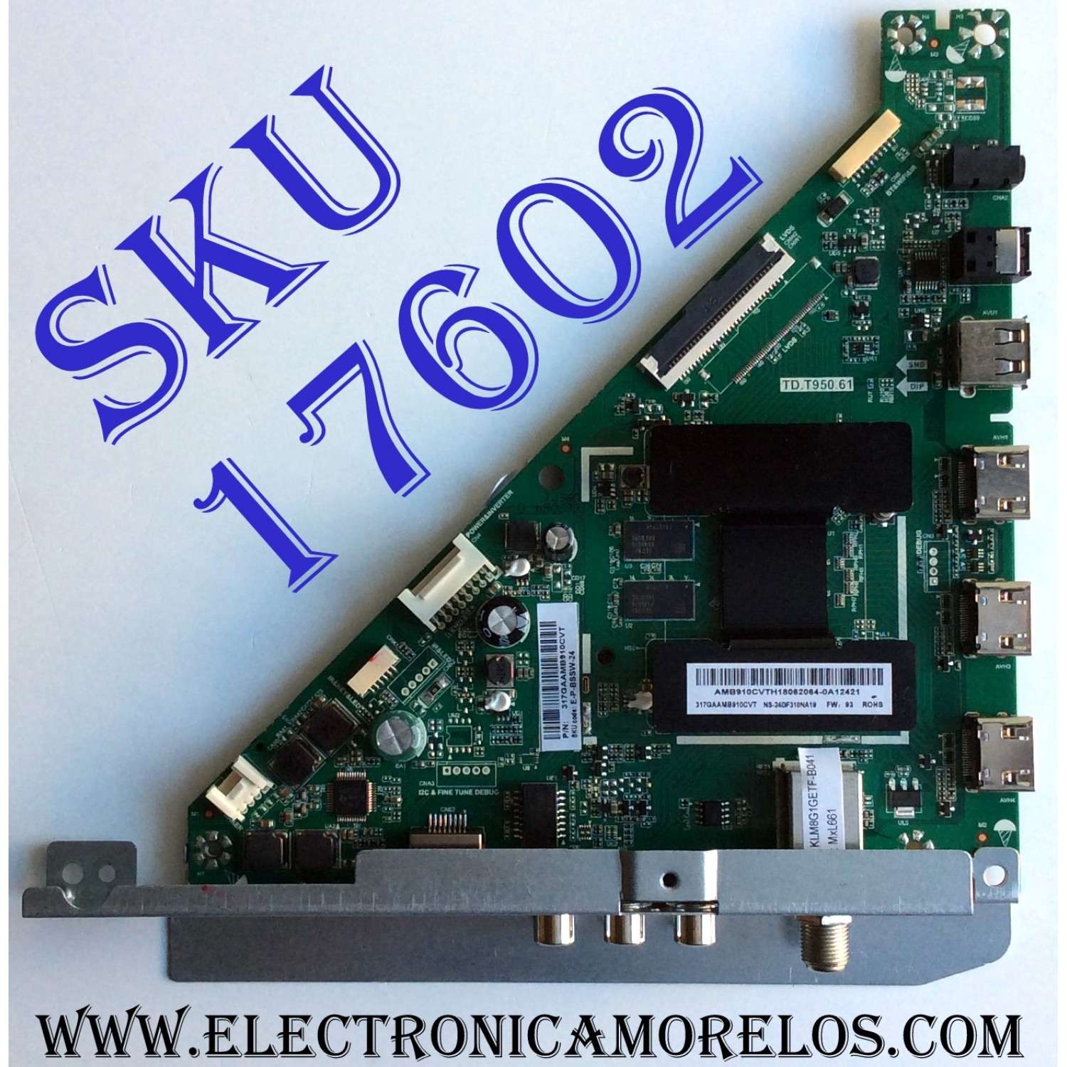 MAIN / INSIGNIA H18062064 / TD.T950.61 / 317GAAMB910CVT / AMB910CVTH18062064 / E-P-BSSW-24 / HV236WHB-N00 / PANEL TPM236WH2-WHBN00.K REV:S5941A / MODELO NS-24DF310NA19