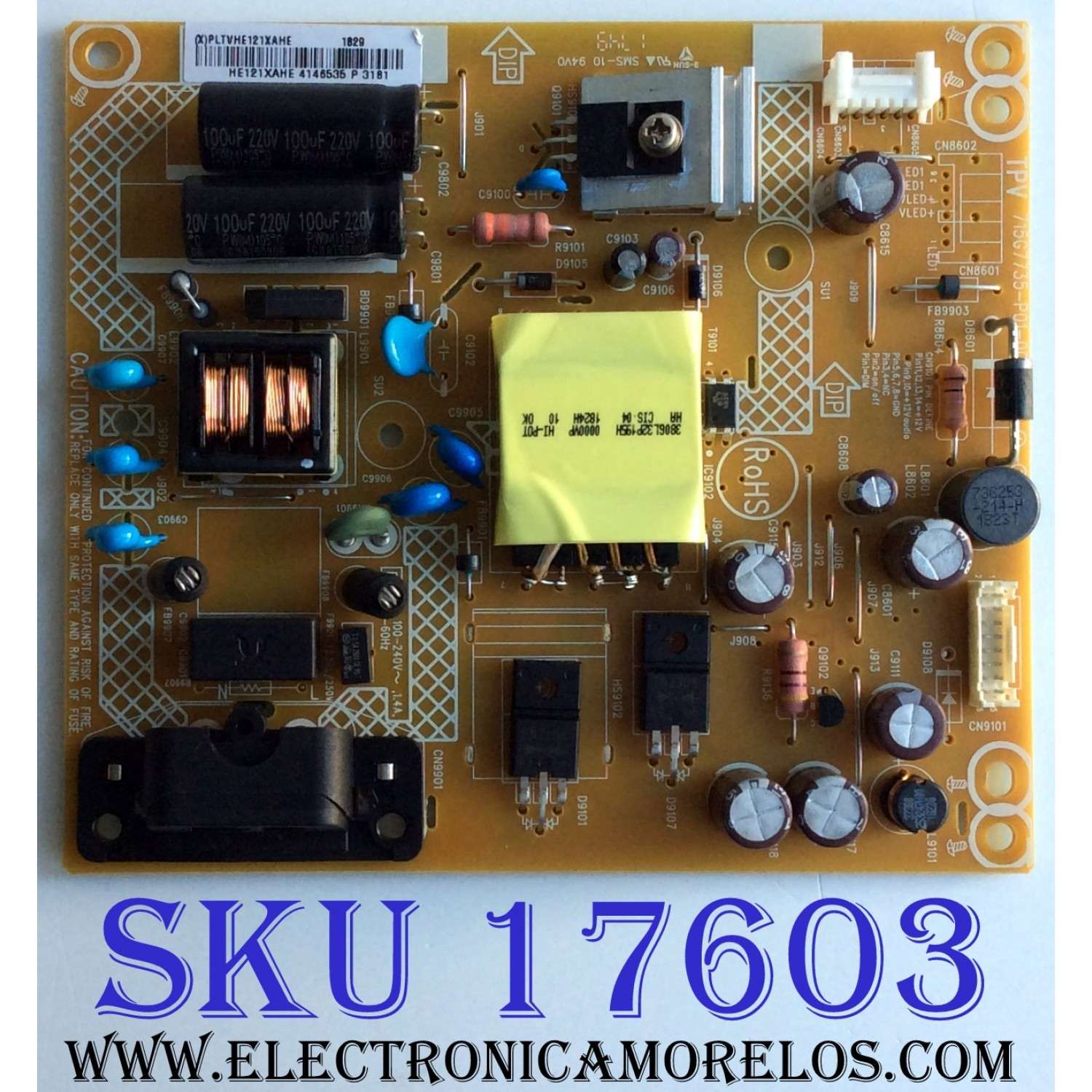 FUENTE DE PODER / INSIGNIA PLTVHE121XAHE / 715G7735-P01-001-0H2S / HE121XAHE / PANEL TPM236WH2-WHBN00.K REV:S5941A / MODELO NS-24DF310NA19