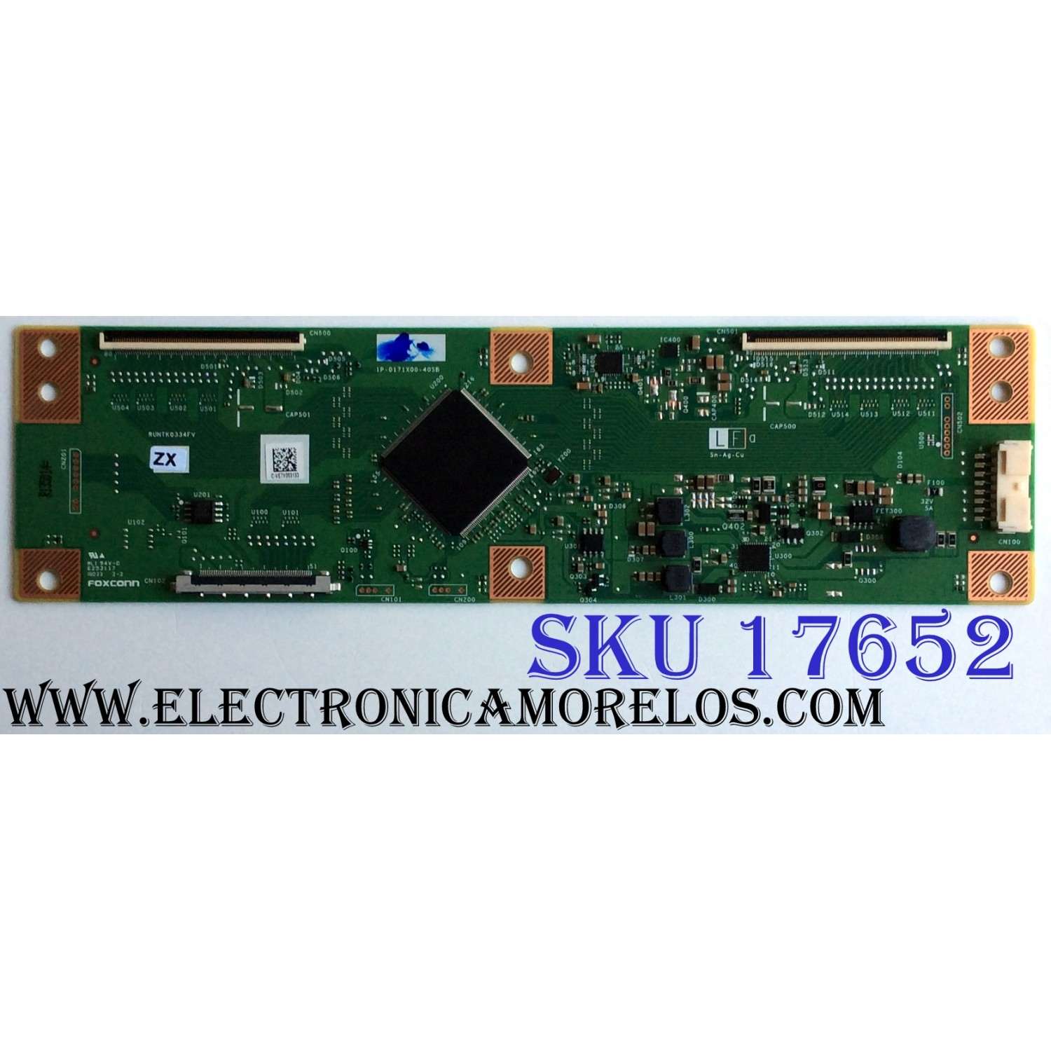 T-CON PARA TV VIZIO / NUMERO DE PARTE RUNTK0334FVZX / 1P-0171X00-40SB / RUNTK0334FV / E253117 / PANEL SD700DUA-2 / MODELOS E70-F3 / D70-F3 / D70-F3 LFTRXC / E70-F3 LFTRXD