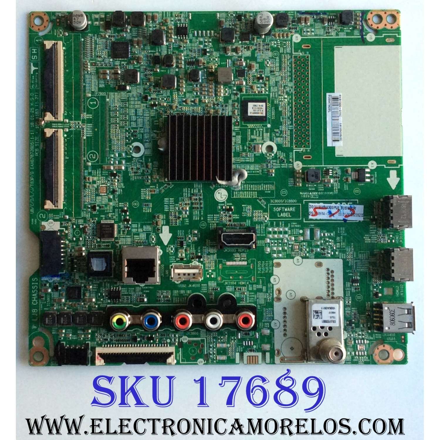 MAIN PARA TV LG / NUMERO DE PARTE EBT65235202 / EAX67872805(1.1) / EAX67872804(1.0) / EAX67872804 / EAX67872805 / PANEL NC550DGG AAGX3 / MODELOS 55UK6300PUE / 55UK6300PUE.BUSWLOR / 55UK6300PUE.BUSWLJR