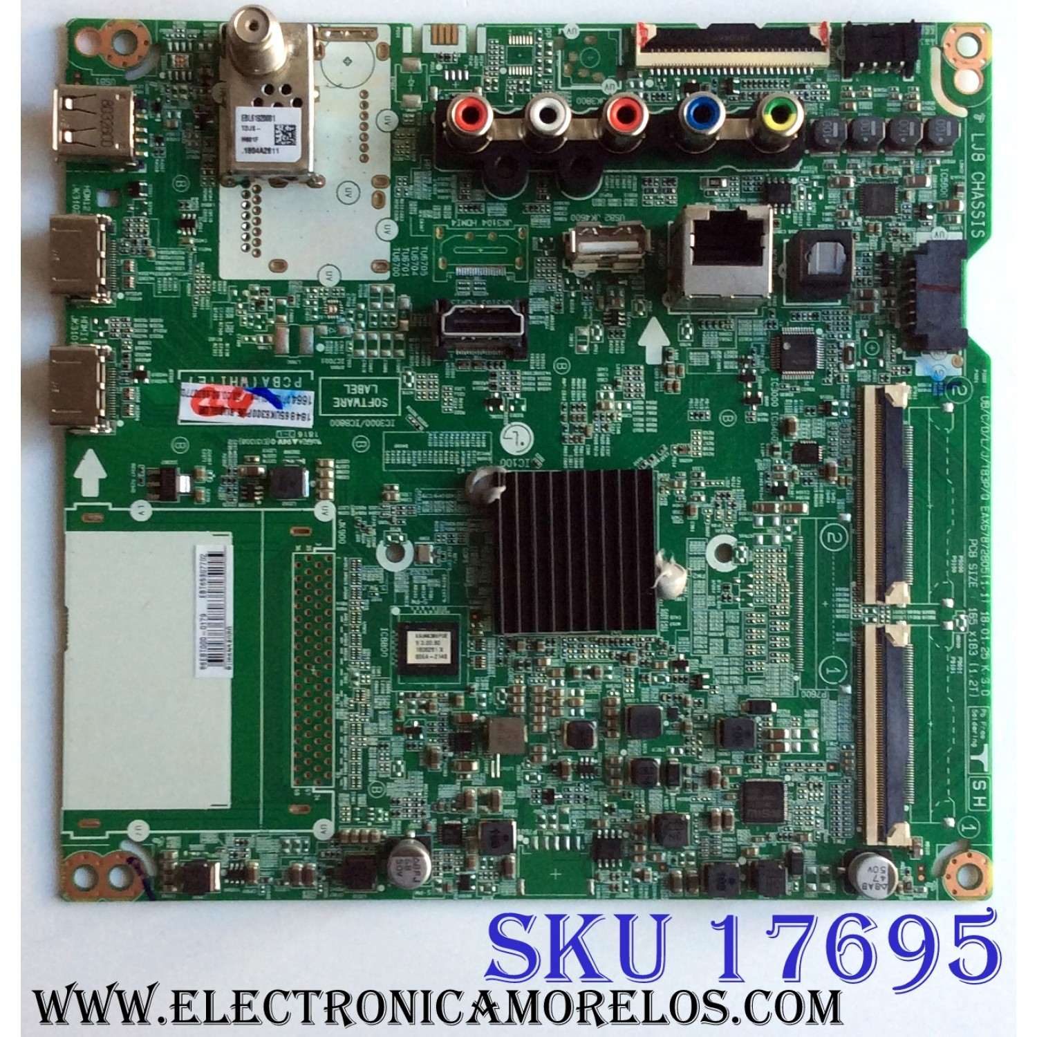 MAIN PARA TV LG ORIGINAL 4K UHD HDR / NUMERO DE PARTE EBT65307702 / EAX67872805 / 65307702 / EAX67872805(1.1) / PANEL NC650DQE-ABGX7 / DISPLAY HV650QUB-N9D / MODELO / 65UK6300PUE / 65UK6300PUE.BUSGLOR