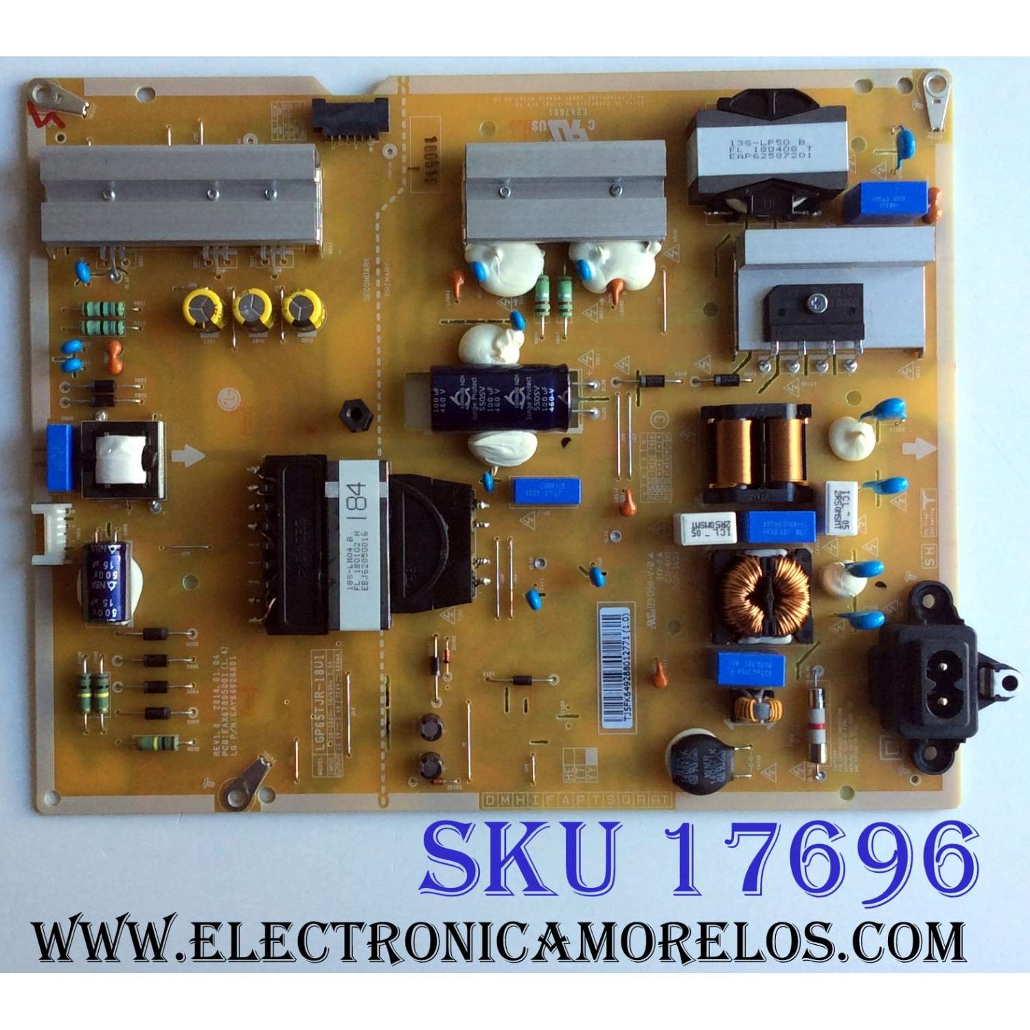 FUENTE DE PODER PARA TV LG ORIGINAL / NUMERO DE PARTE EAY64928801 / EAX67805001(1.4) / LGP65TJR-18U1 / 64928801 / EAX67805001 / PANEL´S NC650DQE / NC650DQG / MODELOS 65UK6090PUA / 65UK6300PUE / 65UN6950ZUA / 65UM6900PUA / 65UM6950DUB / 65UN6950ZUA.BUSGLKR