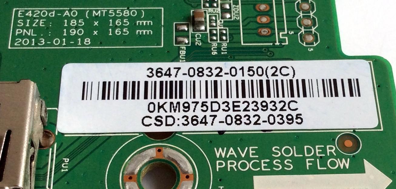 MAIN PARA TV VIZIO / NUMERO DE PARTE 3647-0832-0150 / 0171-2271-5032 / 3647-0832-0395 / PARTES SUSTITUTAS 3647-0852-0150 / 3647-0862-0150 / PANEL LC470DUG (JF)(R1) / MODELOS E470I-A0 LATKOCBP / E470I-A0 LAQKOCBP - Imagen 3