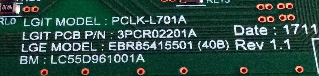LED DRIVER PARA TV LG / NUMERO DE PARTE EBR85415501 / 3PCR02201A / 701A / PCLK-L701A / LC55D961001A / PANEL'S HC550DQB-SLUA1-214X / HC550DQB-SLUA5-214X / MODELOS 55SK9000PUA / 55SK9000PUA.AUSWLJR / 55SM9000PUA / 55SM9000PUA.BUSYLJR - Imagen 3