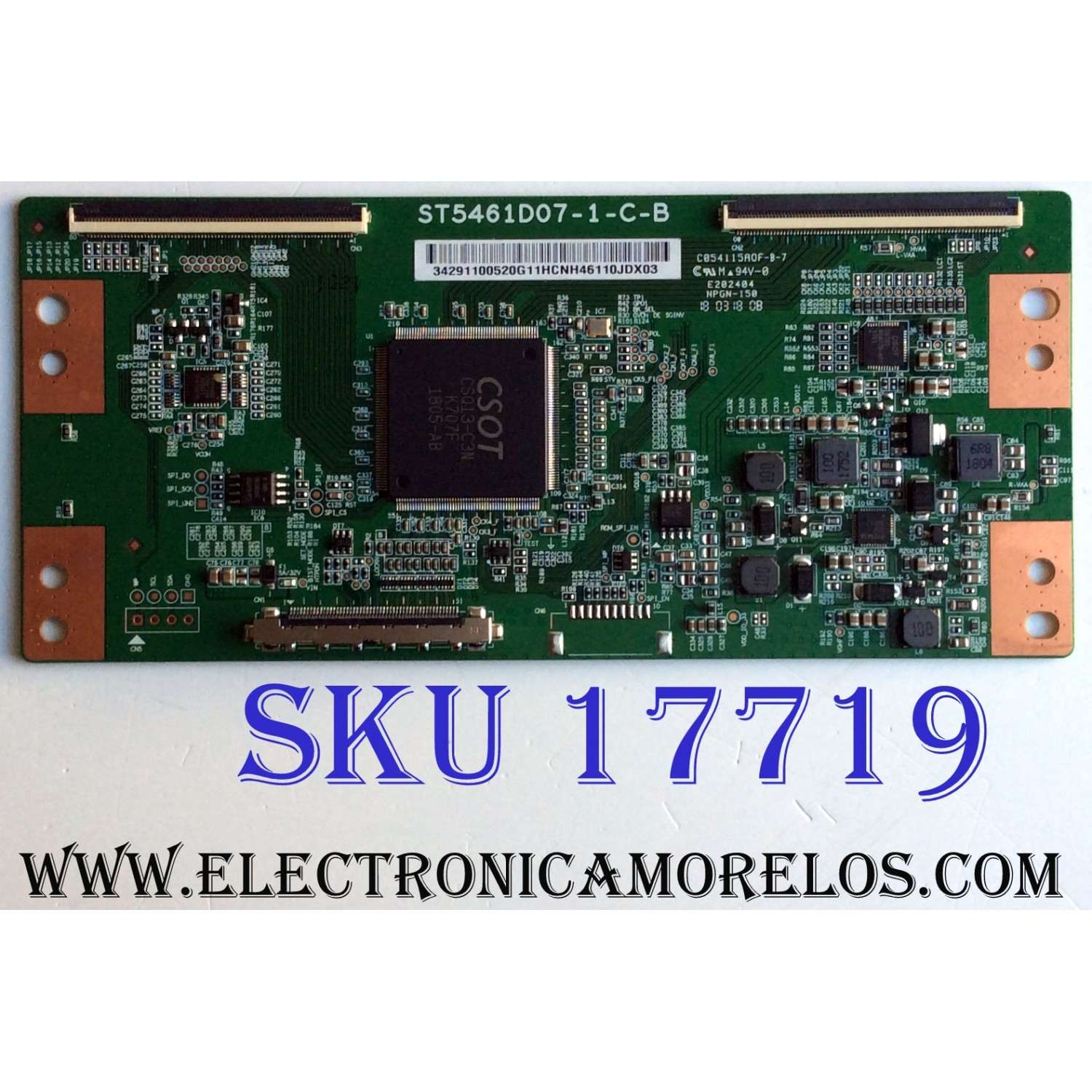 T-CON PARA TV SHARP / NUMERO DE PARTE 3429110052 / 34.29110.052 / ST5461D07-1-C-B / 34291100520G11H / PANEL HD550K3U82-K1\S5\GM\XP\BBY\ROH / MODELOS LC-55LBU591U / 55L621U / 55R6E / 55R6070E3
