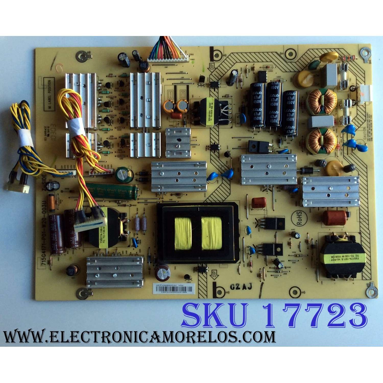 FUENTE DE PODER / SHARP ADTVA8885PA2 / 715G4171-P01-W20-003U / 9JR9900000100 / PANEL T420HW07 V.1 / MODELO LC-42LE620UT