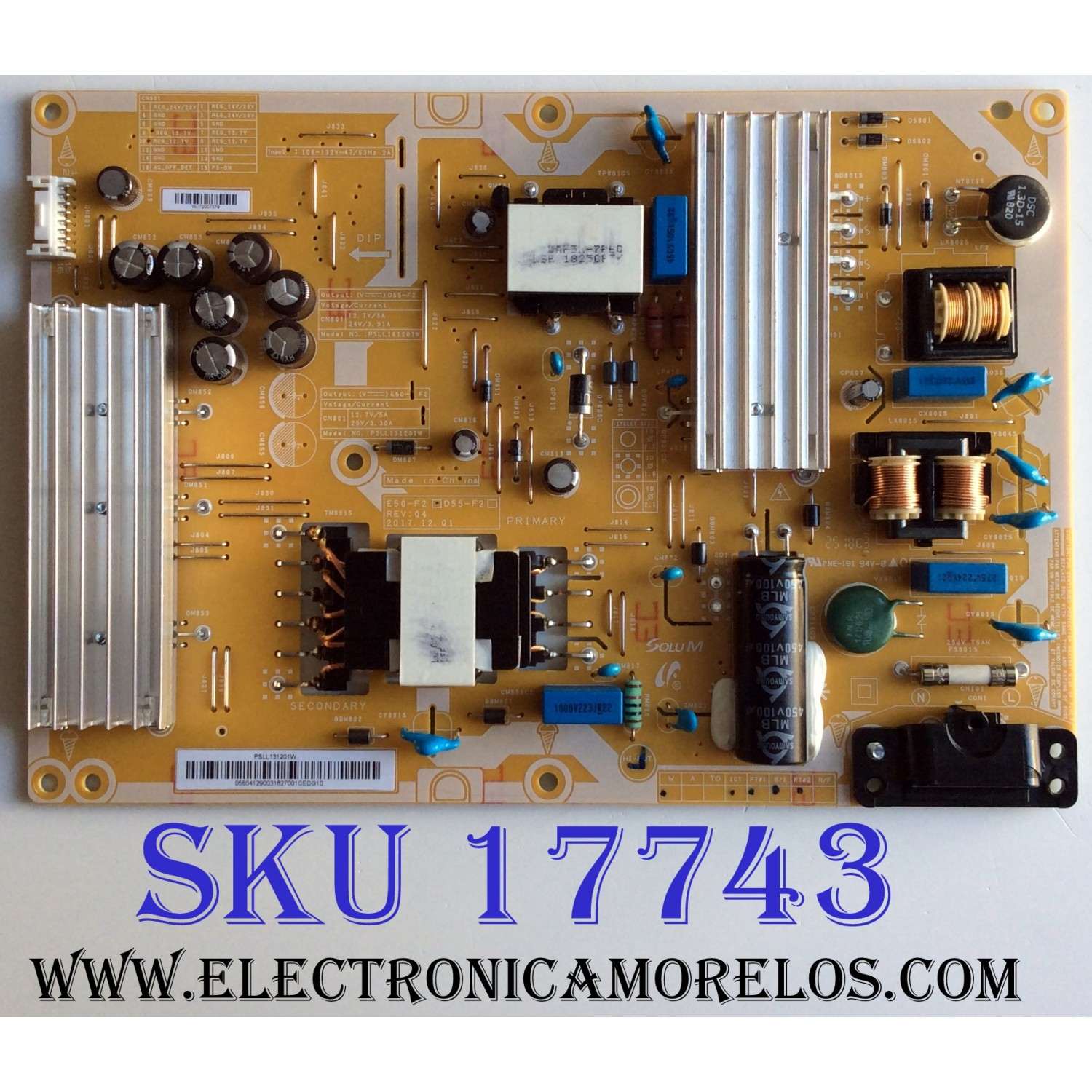 FUENTE DE PODER / VIZIO 056.04129.0031 / PSLL131201W / 056041290031 / PSLL161201W / PANEL T500QVN03.7 / MODELO E50-F2 LWZ2WYMU