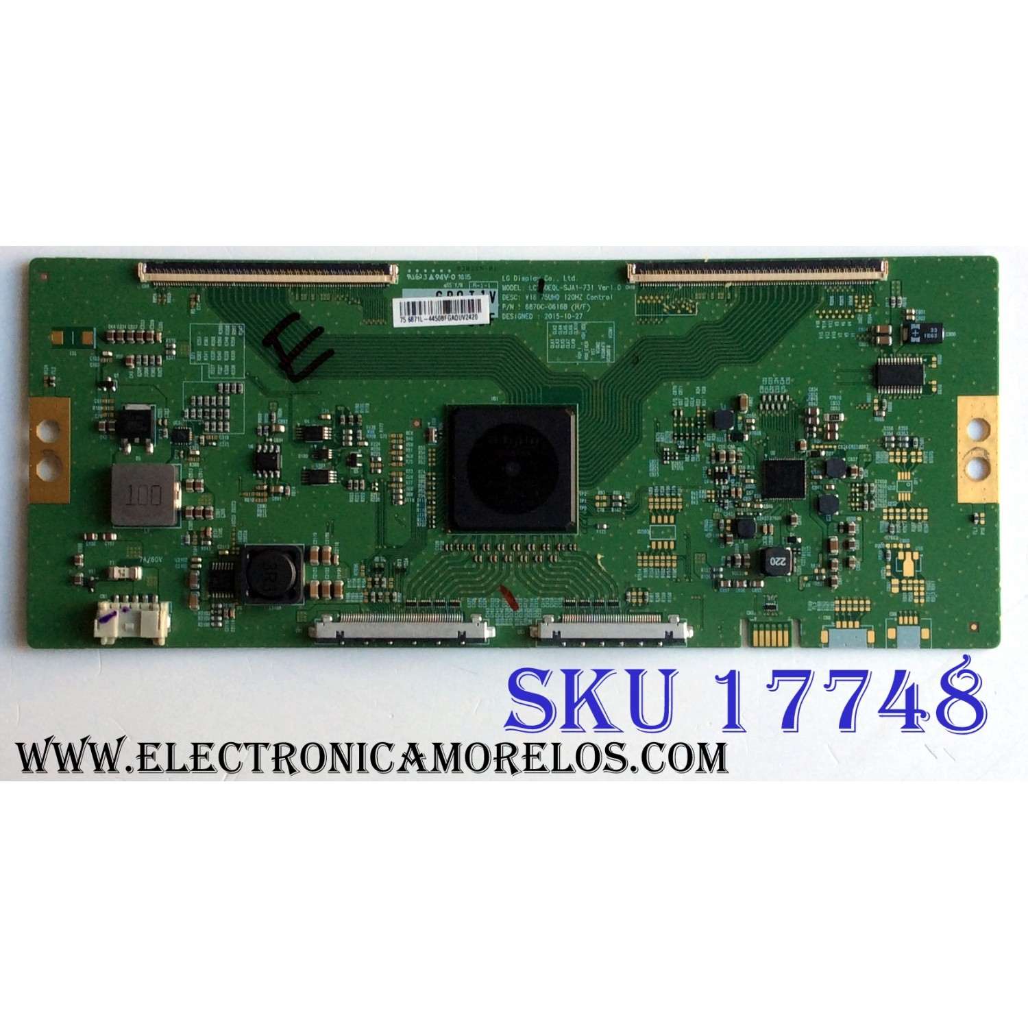 T-CON PARA TV SONY / NUMERO DE PARTE 4450B / 6871L-4450B / 6870C-0616B / LC750EQL-SJA1-731 / PARTE SUSTITUTA 4450D / 6871L-4450D / PANEL S750QF58 V2 / MODELO XBR75X850D / XBR-75X850D