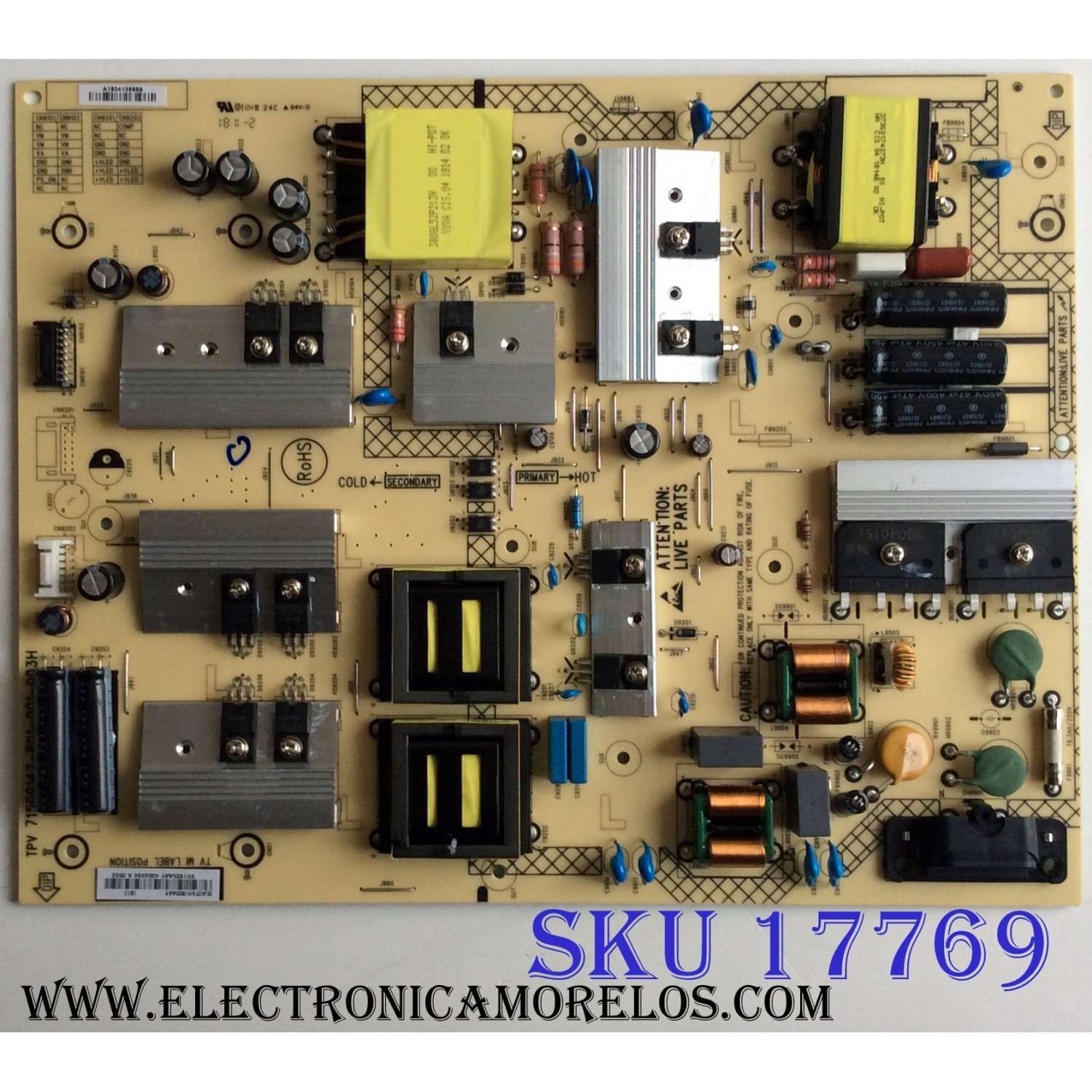 FUENTE DE PODER VIZIO / NUMERO DE PARTE ADTVH1825AAY / 715G9147-P01-001-003H / VH1825AAY / A1804136989 / PANEL´S  TPT550U1-QVN05.U REV:S59B0A / TPT550U1-QVN05.U REV:S9B0A / MODELO P55-F1 LTMWXHKU