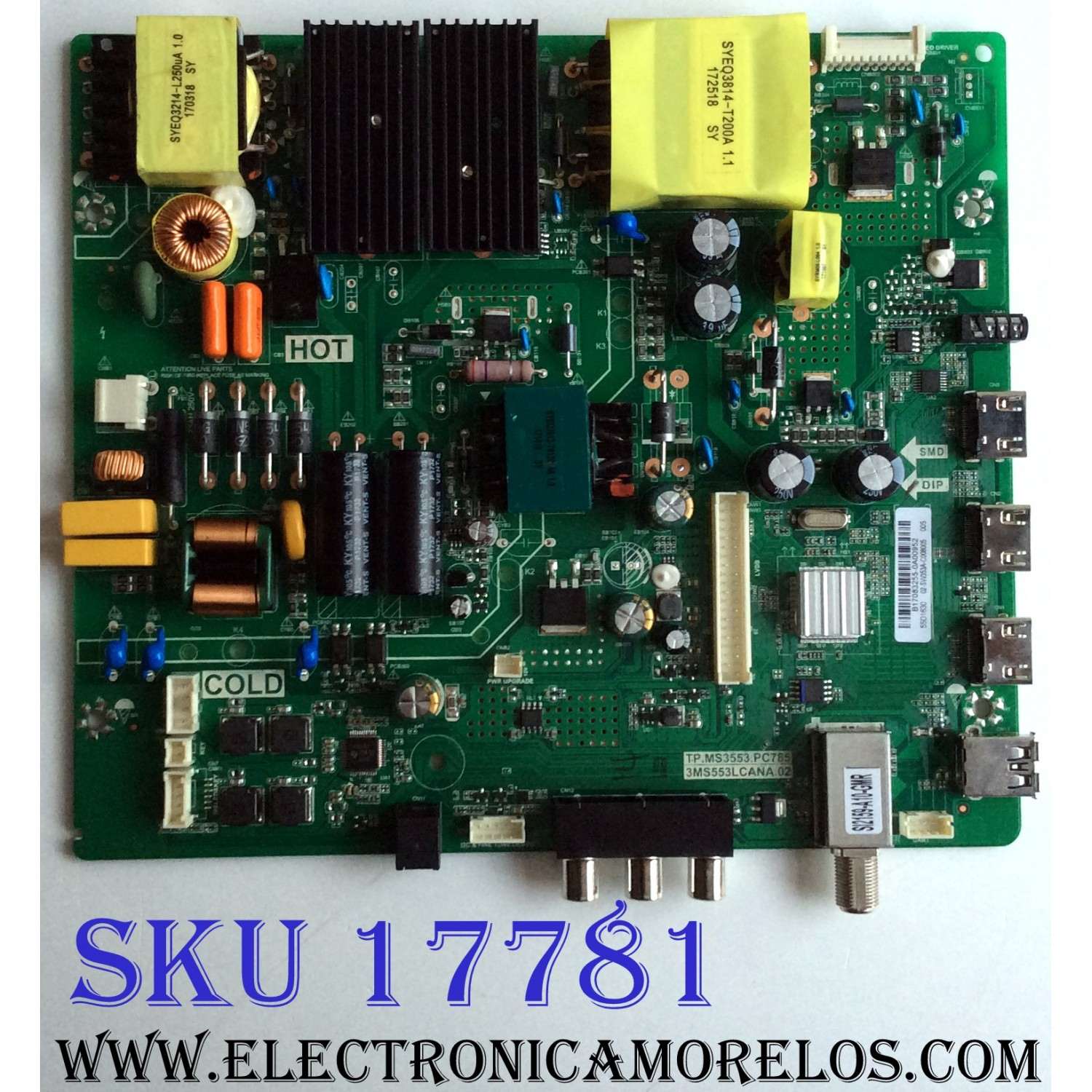 MAIN / FUENTE (COMBO) / BEST BUY / TOSHIBA / 02-SW353A-C008005 / B17083255 / TP.MS3553.PC785 / 3MS553LCANA.02 / 55D1630 / PANEL LVF550CSDX E11 V7 / MODELO 55L510U18