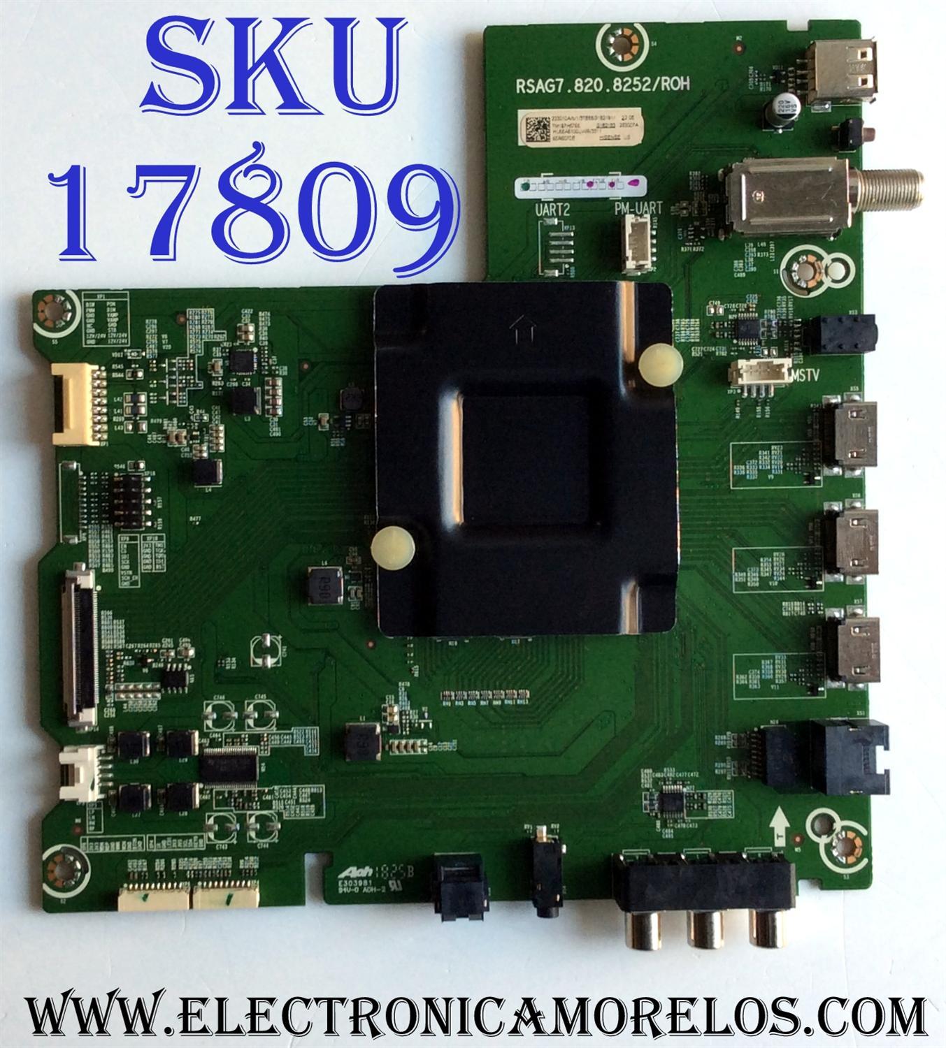 MAIN PARA TV HISENSE·ROKU 4K·UHD·HDR / NUMERO DE PARTE 233010 / RSAG7.820.8252/ROH / HU65A6100UWR / 233007 / 233010A / 233007A / 233010B / 233007B / PANEL HD650S1U51-L2\S0\GM\ROH / 232950 / DISPLAY T650QVN06.3 / MODELOS 65R6070E HU65A6100UWR
