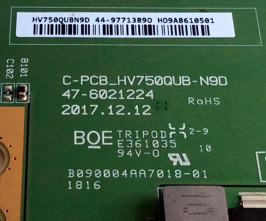 T-CON PARA TV HISENSE / NUMERO DE PARTE 44-9771389O / HV750QUBN9D / 44-97713890 / 47-6021224 / C-PCB-HV750QUB-N9D / PANEL´S HD750M7U71-L1 / HD750S3U71-L3B2 / HD750M7U71-L1\S0\GM\ROH / HD750S3U71-L3B2\S0\GM\ROH / MODELOS 75EU8070 / 75R6E1 / 75PFL5604/F7 - Imagen 2