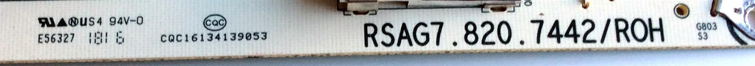 FUENTE DE PODER / HISENSE 235993 / RSAG7.820.7442/ROH / HLL-7080WK / E56327 / CQC16134139053 / PANEL`S HD750M7U71-L1\S0\GM\ROH / HD750M7U71-L1 / MODELO 75EU8070 - Imagen 3
