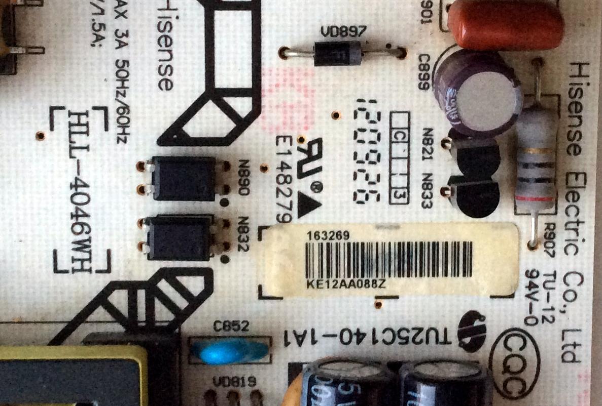 FUENTE DE PODER / HISENSE 163269 / RSAG7.820.5024\ROH / TU25C140-1A1 / HLL-4046WH / E148279 / PARTES SUSTITUTAS 165651 / 165652 / 166033 / 166034 / 164147 / 161749 / 164856 / PANEL HE500HF-B52\PW1 / MODELO 50K360G / 50K610GW - Imagen 2