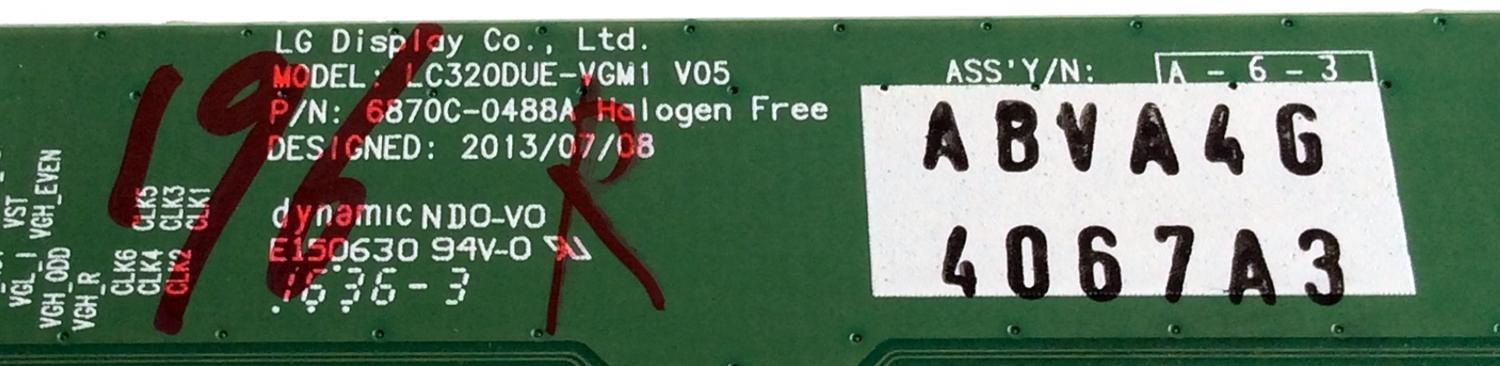 T-CON / LG 6871L-4067A / 6870C-0488A / 4067A / PANEL`S LD320DUE (FH)(B1) / TPT315B5-EUJFFA / MODELOS 32SE3KB-BE.AUSBLJM / 32SE3KB-BE - Imagen 2
