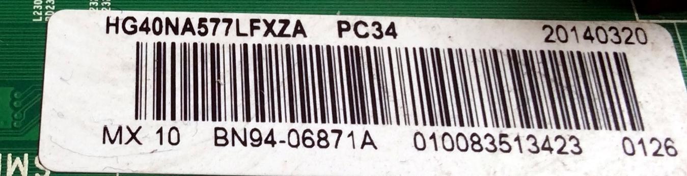 MAIN PARA TV SAMSUNG NUMERO DE PARTE BN94-06871A / BN41-01819B / BN97-07153D / PANEL CY-DE400BGSV1H / MODELO HG40NA577LFXZA UD05 / HG40NA577LFXZA - Imagen 2