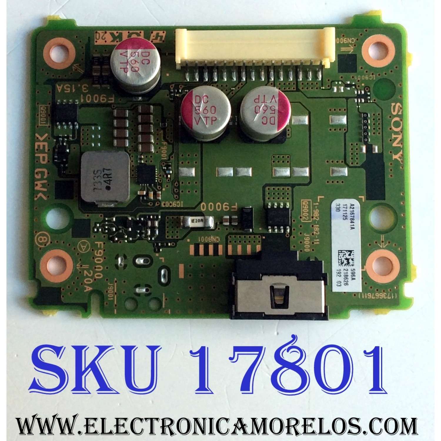 TARJETA JK20 / SONY A-2167-841-A / A2167841A 596A / 173667611 / 1-982-182-11 / PARTE SUSTITUTA A-2194-185-A / PANEL / MODELO XBR-55X930E