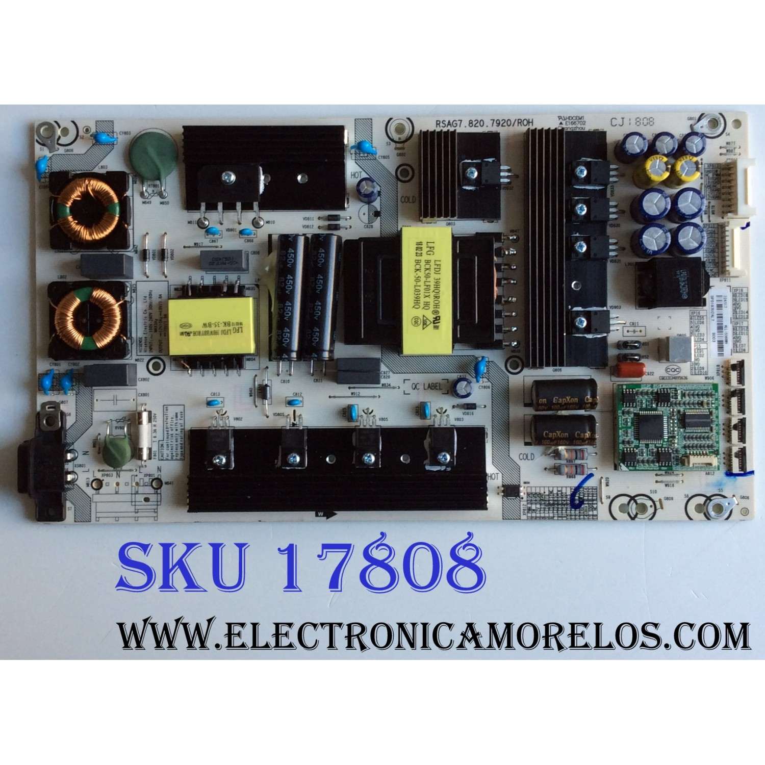 FUENTE DE PODER / HISENSE 224317 / RSAG7.820.7920/ROH / HLL-5066WH / E166702 / PANEL`S HE650S5U52\S1\FJ\GM\ROH / HE650S5U52\S1\GM\ROH / MODELO 65H9E PLUS