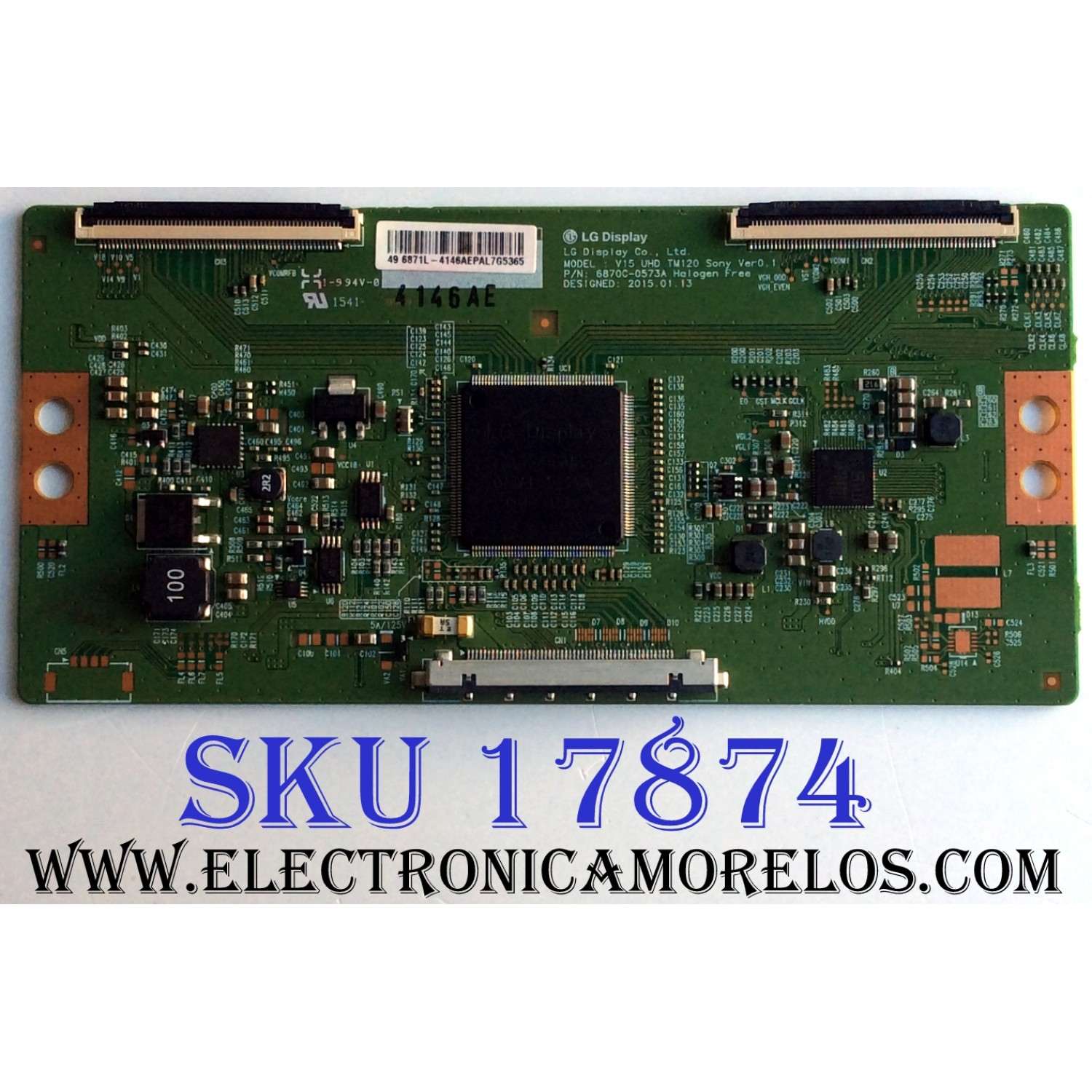 T-CON / SONY 6871L-4146A / 6870C-0573A / 4146A / PANEL`S SYV4942 / LC490EQY-SHM2 / MODELO XBR-49X800C