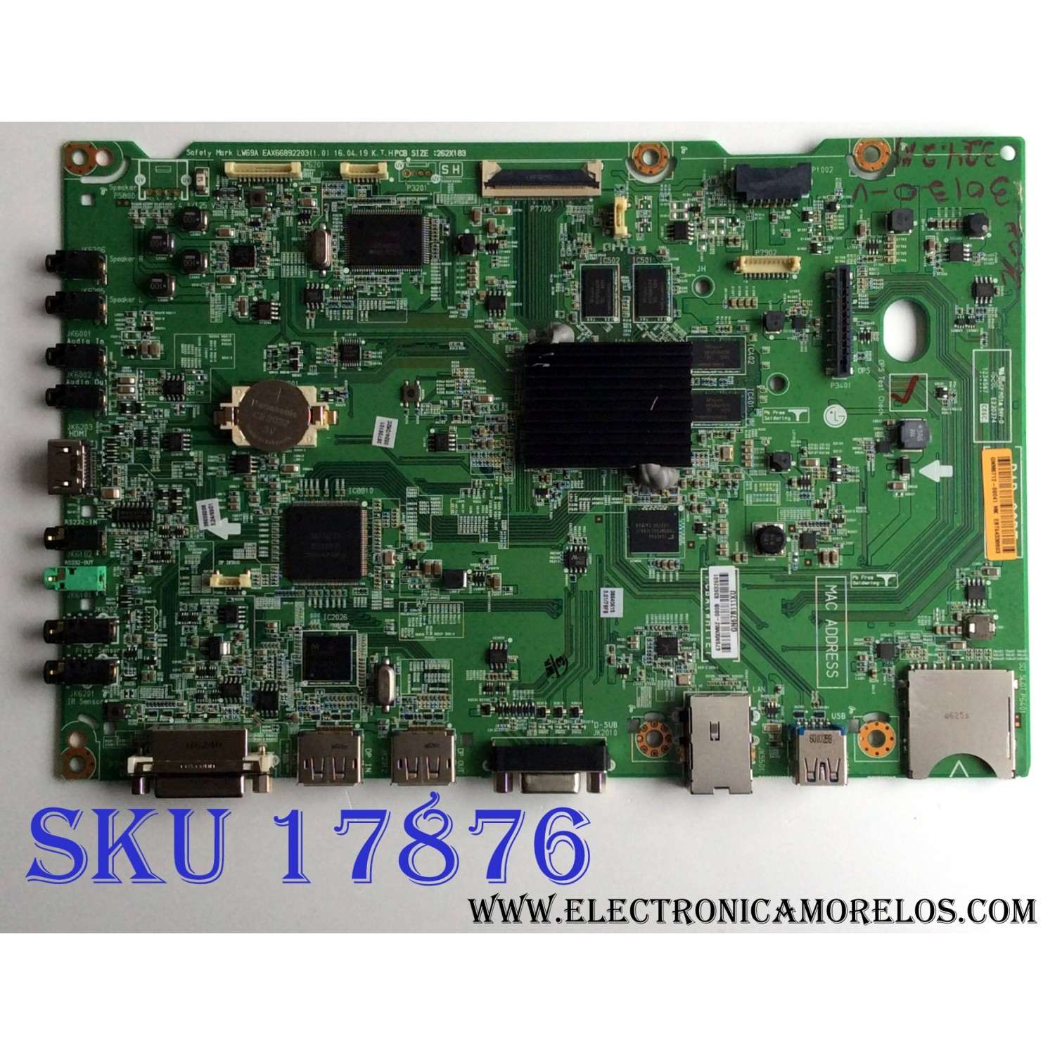 MAIN / LG EBT64338803 / EAX66892203 (1.0) / EAX66892203 / 63632601 / PANEL LD320DUE (FH)(B1) / MODELO 32SM5C-B