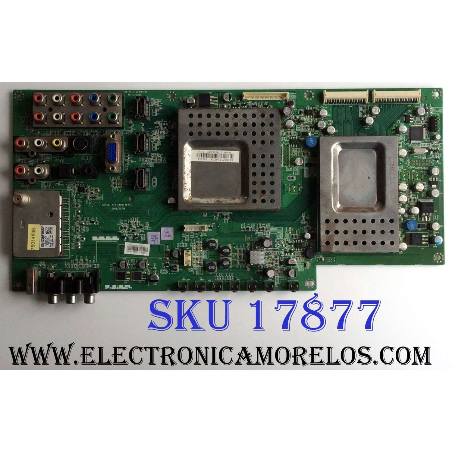 MAIN / TOSHIBA 75014846 / STT40T VTV-L4010 REV:1 / 431C1851L12 / 461C1851L12 / TT46T / PANEL LTA460HF03 / MODELO 46XV640UZ
