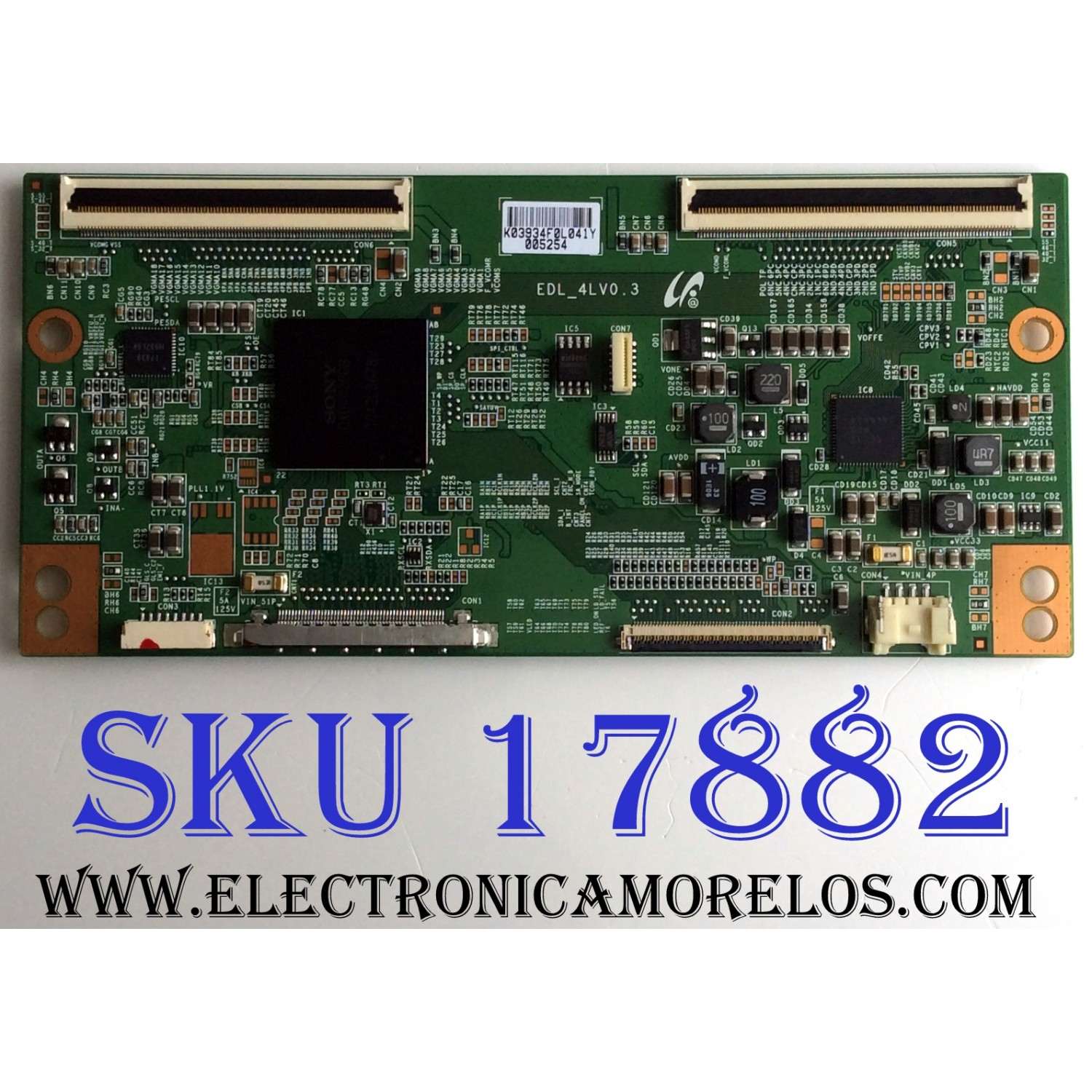 T-CON / SONY LJ94-03934F / EDL_4LV0.3 / 03934F / PARTES SUSTITUTAS LJ94-03929H / LJ94-03925H / LJ94-03895F / LJ94-03925E / LJ94-03895H / LJ94-15723G / LJ94-03934G / LJ94-15723H / PANEL LTY320HJ01 / MODELO KDL-32EX720