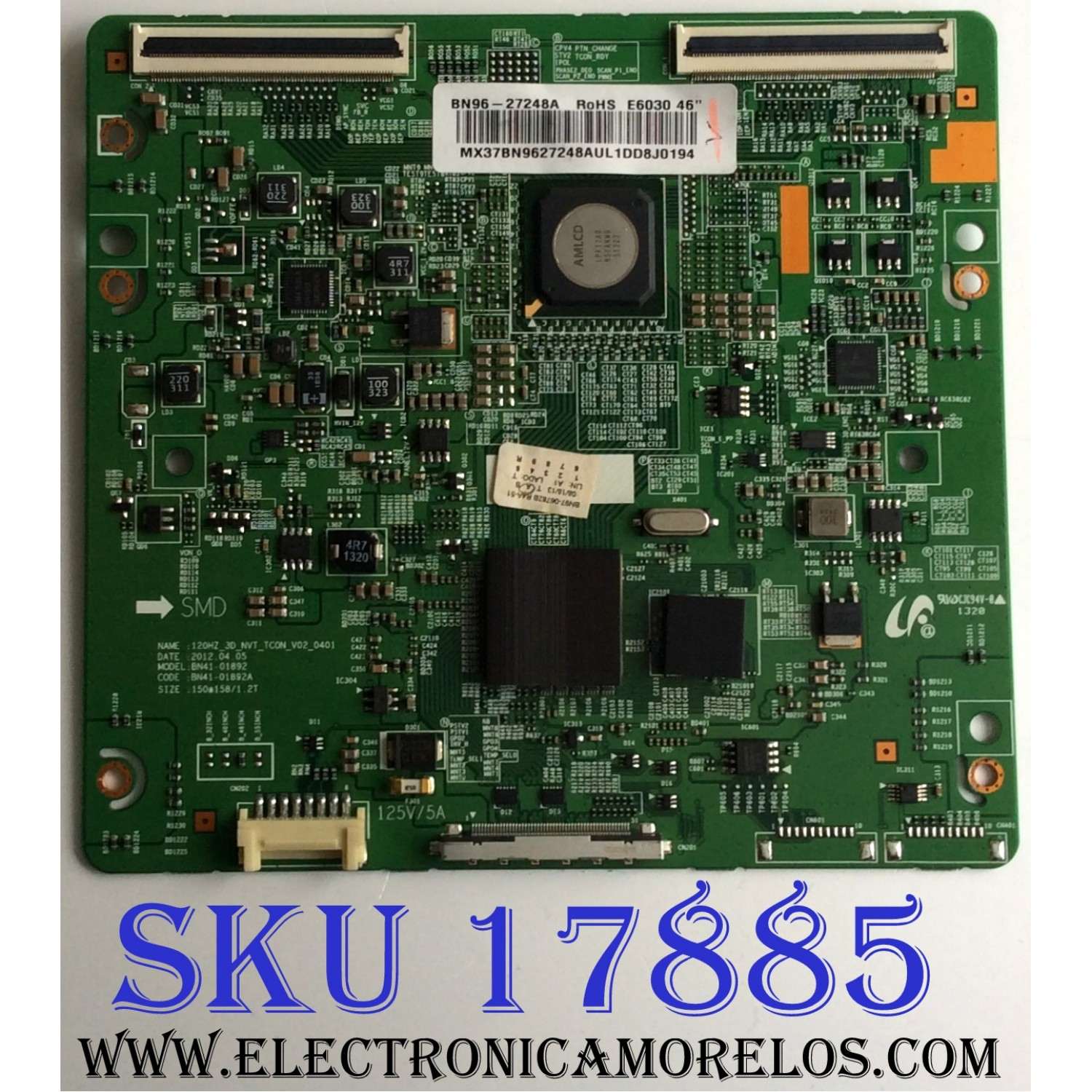 T-CON / SAMSUNG BN96-27248A / BN41-01892A / BN97-06782B / PANEL LTJ460HW10-V / MODELOS UE46EH6030 / UA46EH6030RXTW / UE46EH6035 / UE46EH6030 / UE46EH6037 / UA46EH6030RXUUNM / UN46FH6030FXZA / UA46EH6030 / UN46FH6030 / UA46EH6030 / UN46EH6030 / UN46EH6030