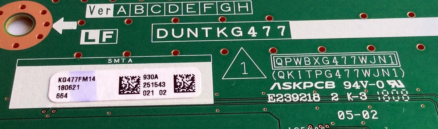 T-CON / SHARP DUNTKG477FM14 / DUNTKG477 / KG477FM14 930A / QPWBXG477WJN1 / QKITPG477WJN1 / E239218 / PANEL JE695D3HC50L / MODELOS PN-LE701 / LC-70LE660U / LC-70LE661U - Imagen 2