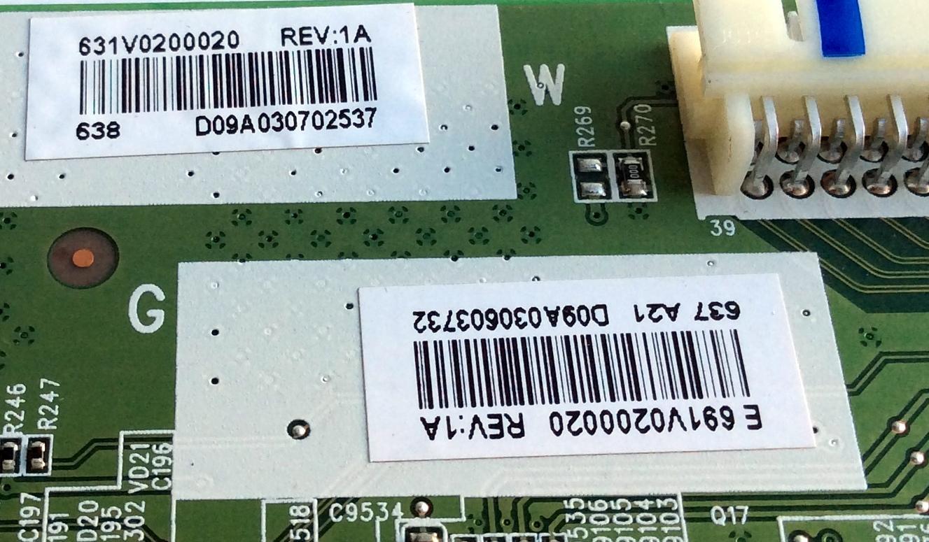 MAIN / BEST BUY / TOSHIBA 631V0200020 / VTV-L49628 REV:1A / SBW49T / 691V0200020 / REV:1A / PANEL C500LD-GF61 REV.01 / MODELO 50L420U - Imagen 3