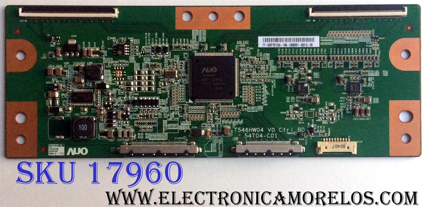 T-CON / VIZIO 55.57T01.C04 / T546HW04 V0 / 54T04-C01 / 5557T01C04 / PANEL T576DC01 V.1 / MODELOS XVT3D580CM LTMAKFAN / XVT3D580CM 
