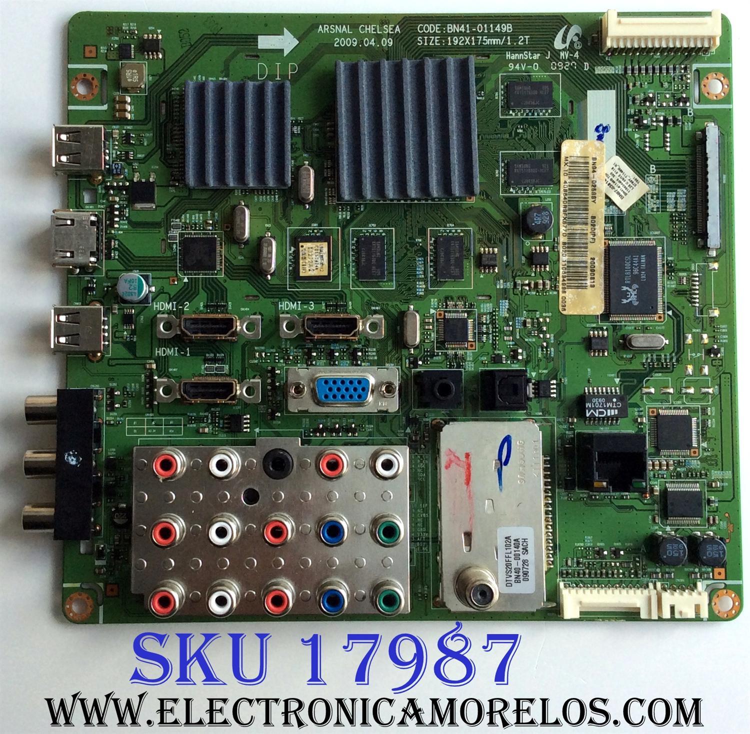 MAIN / SAMSUNG BN94-02588Y / BN41-01149B / BN97-03814A / PANEL LTF400HF11 A01 / MODELO LN40B640R3FXZA