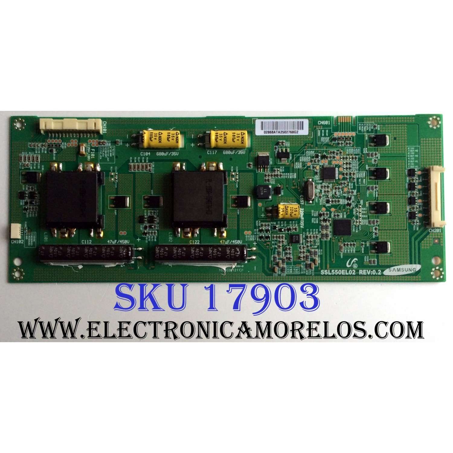 BACKLIGHT INVERSOR / MITSUBISHI LJ97-02868A / SSL550EL02 REV:0.2 / 02868A / PANEL LTA550HJ04 / MODELOS LT-55164 / NS-55E560A11 / 55UX600U
