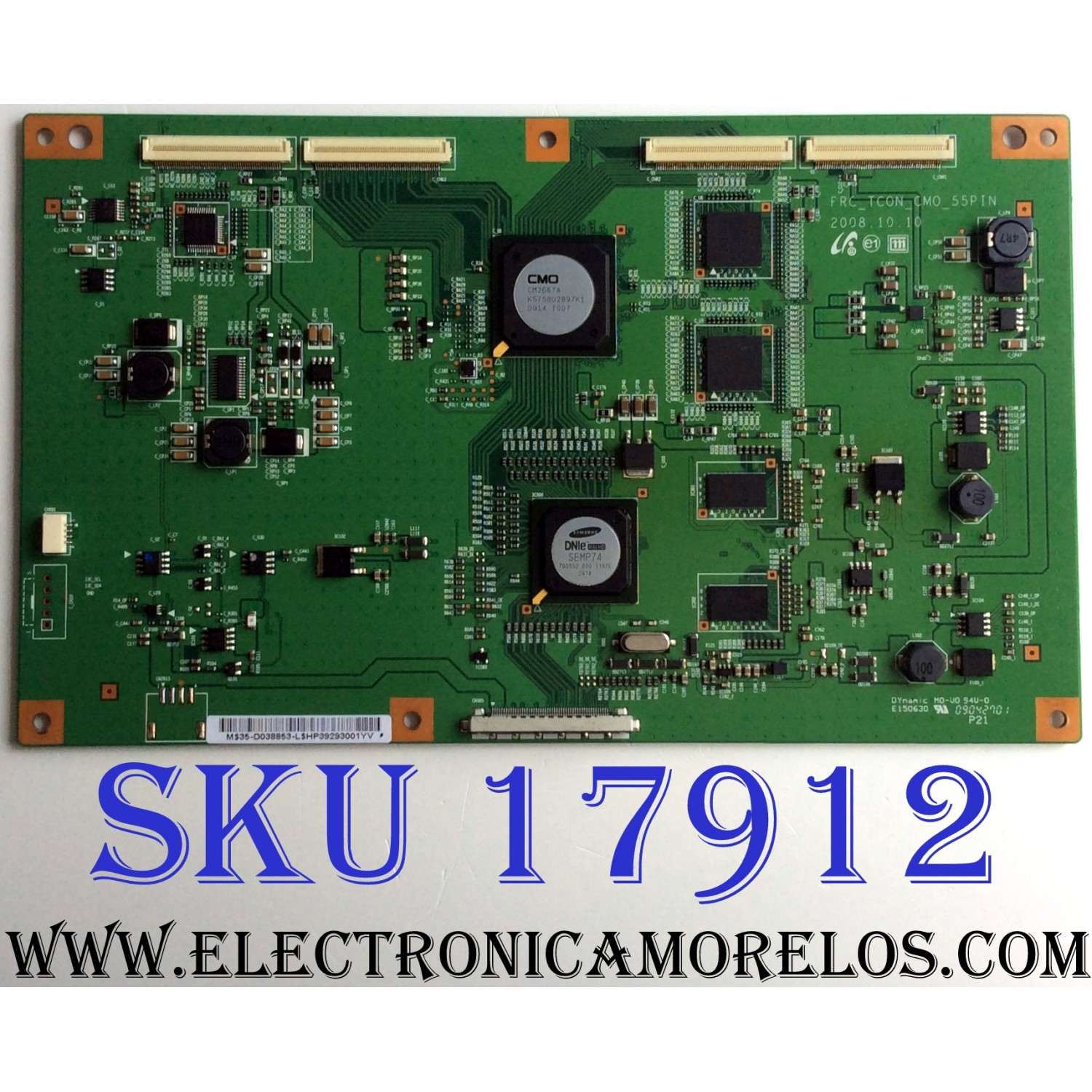 T-CON / SAMSUNG BN81-02391A / FRC_TCON_CMO_55PIN / 35-D038853 / PARTES SUSTITUTAS 35-D041565 / 35-D033224 / 35-D033783 / 35-D034390 / 35-D033784 / 35-D041559 / PANEL V400H1-LH3 REV.C1 / MODELOS LN40B610A5FXZA / LN40B630N1FXZA / MAS MODELOS EN DESCRIPCION