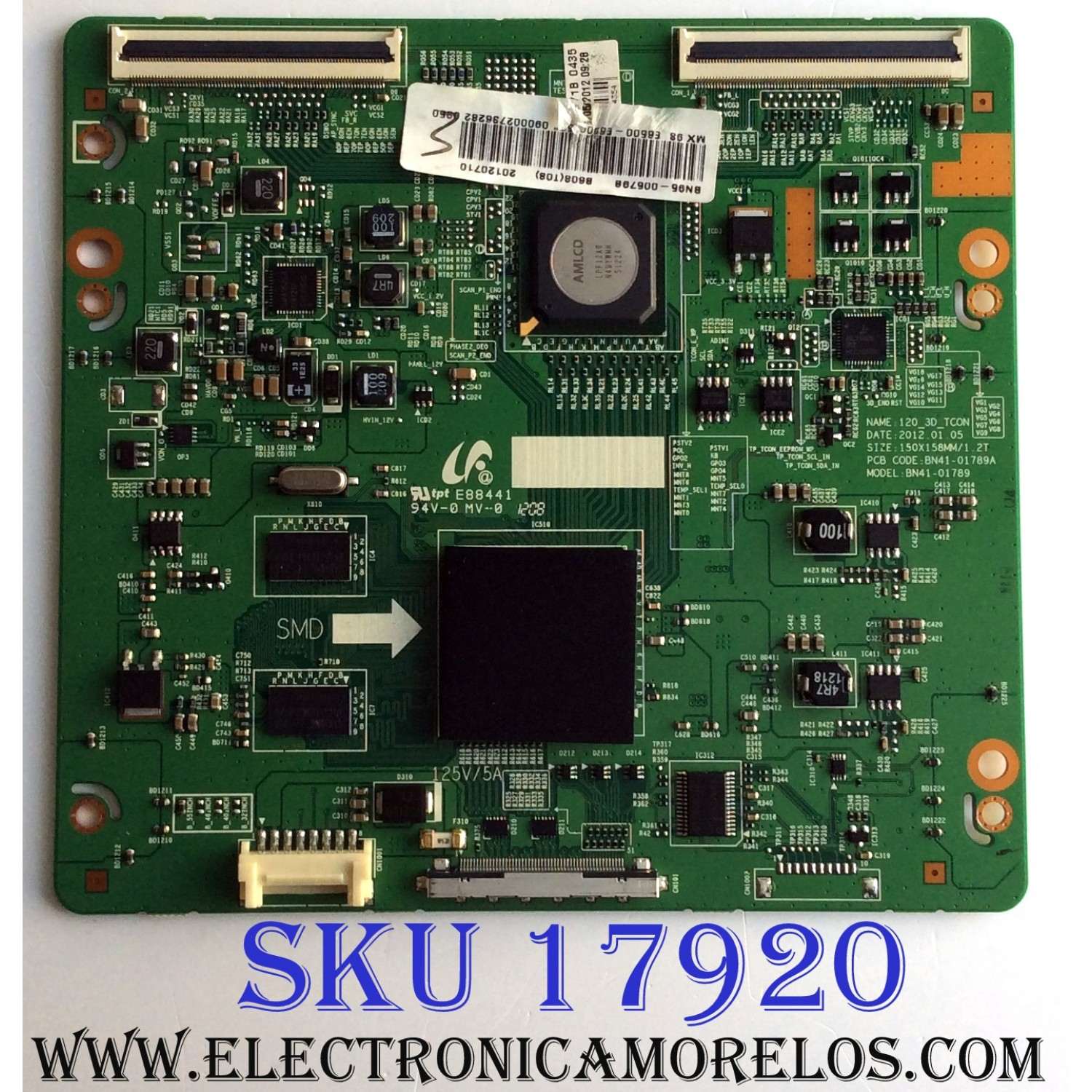 T-CON / SAMSUNG BN95-00579B / BN41-01789A / BN97-06371B / PARTE SUSTITUTA BN95-00579A / MODELOS UN55ES6500FXZA TS01 / UN55ES6550FXZA / UN55ES6580FXZA / UN55ES6600FXZA / UN55ES6820FXZA