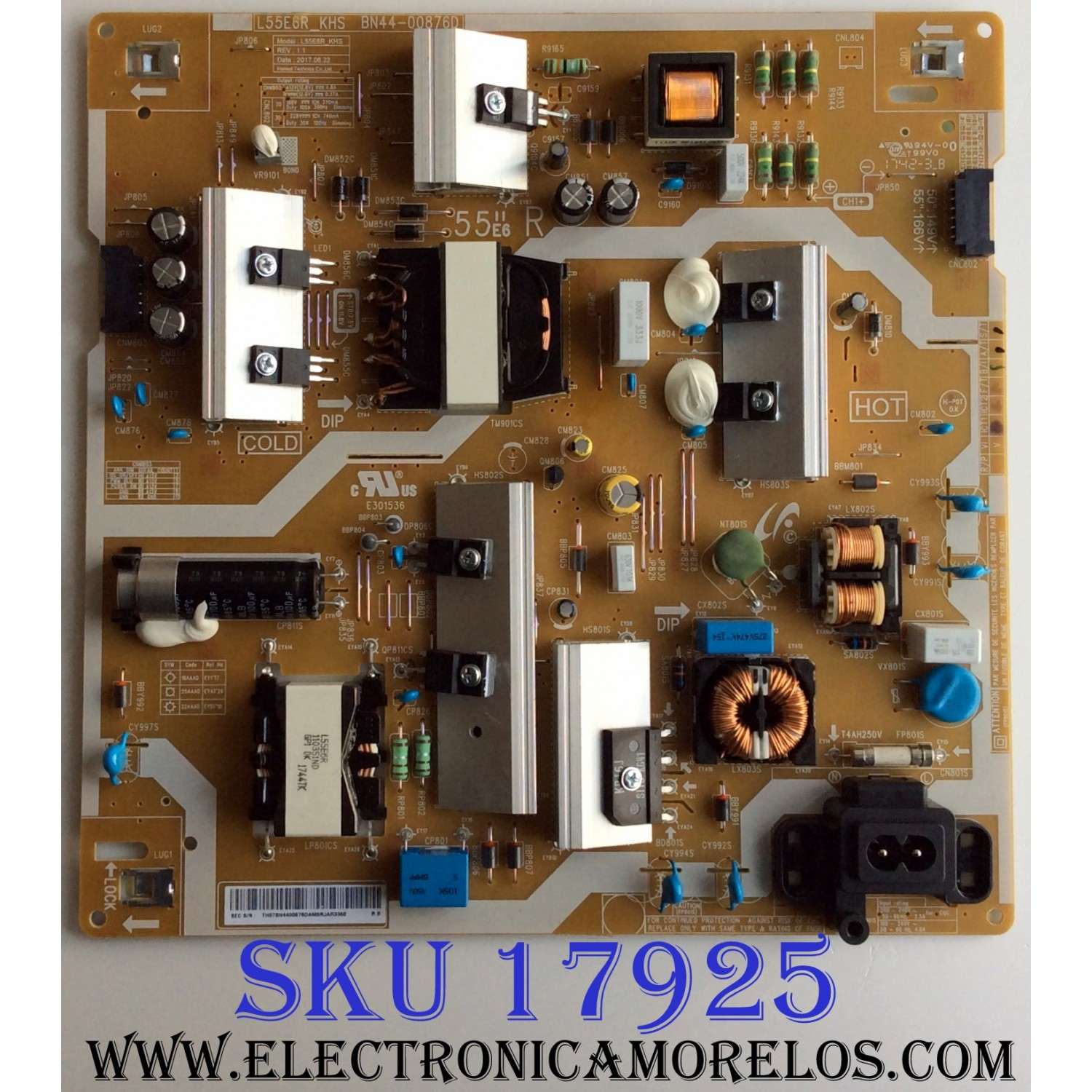 FUENTE SAMSUNG BN44-00876D / L55E6R_KHS / BN4400876D / PANEL CY-KK049HGLV3H JW50 / MODELOS UN49MU7000 / UN49MU7000FXZA FC02 / UN49MU7600 / UN49MU7600FXZA / UN55MU7000 / UN55MU7600 / UN55MU7000FXZA / UN55MU700DFXZA / UN55MU7600FXZA / UN55MU7500FXZA FC04
