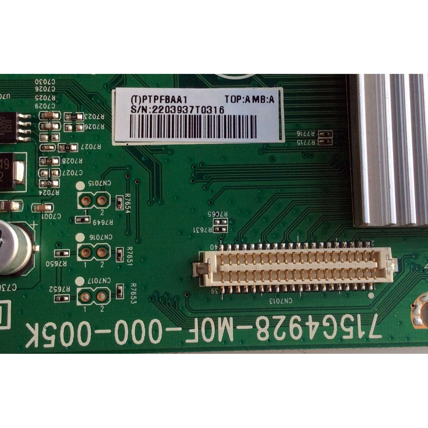 TARJETA INTERFACE / VIZIO CBPFPTPFBAA1 / 715G4928-M0F-000-005K / PTPFBAA1 / E243951 / PANEL T576DC01 V.1 / MODELOS XVT3D580CM LTMAKFAN / XVT3D580CM - Imagen 2