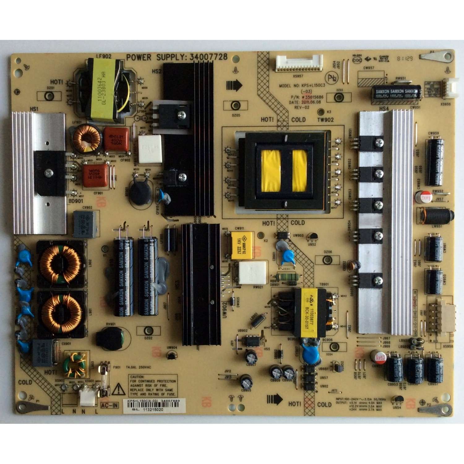 FUENTE DE PODER / TOSHIBA 34007889 / 35015819 / 34007728 / 35015686 / KPS+L150C3 / KPS+L150C3-03 / MODELO LE4050