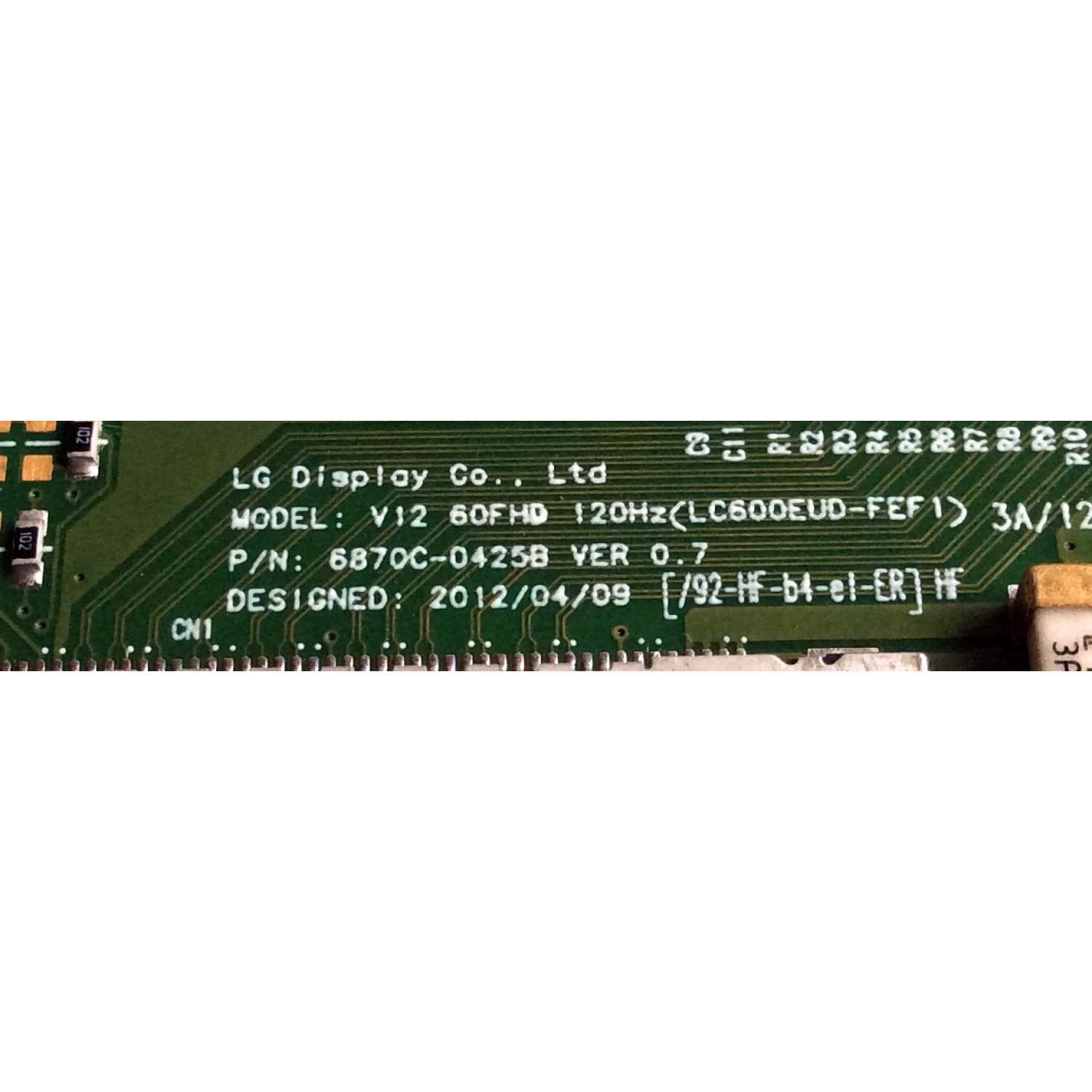 T-CON / LG 6871L-3018A / 6870C-0425B / 3018A / SUSTITUTAS 6871L-3018C / 6871L-3018D / 6871L-3018E / PANEL´S LC600EUD (FE)(F1) / LC600EUD (FE)(M2) / MODELOS TC-L60E55 / 60LM7200-UA / 60LM7200-UA.AUSWLJM - Imagen 2