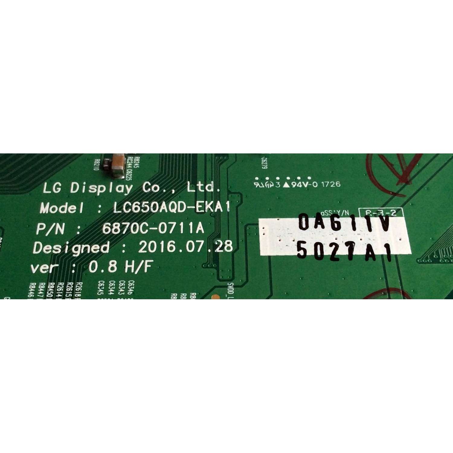 T-CON / LG OLED 6871L-5027A / 6870C-0711A / LC650AQD-EKA1 / 5027A / PANEL LC650AQD (EK)(A1) / MODELOS OLED65C7P-U.BUSYLJR / OLED65C7P - Imagen 2