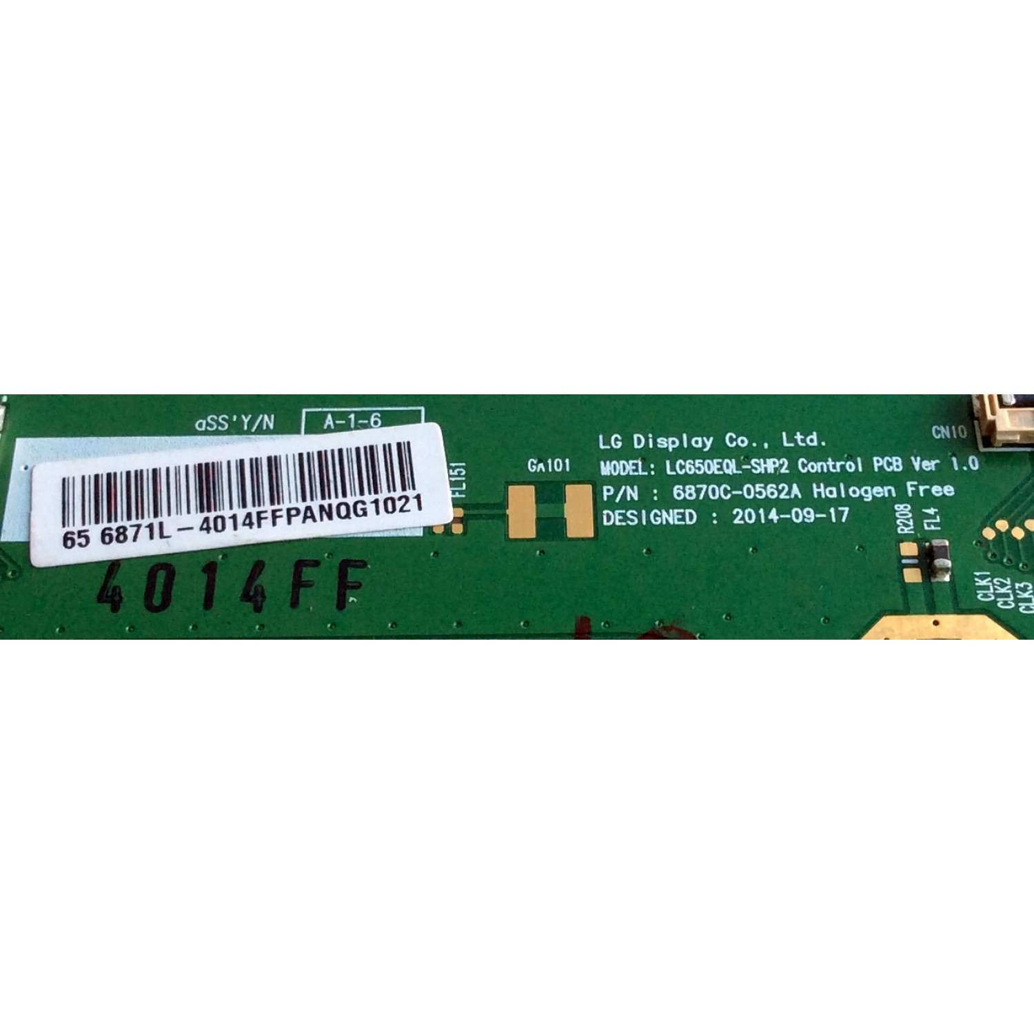 T-CON / SONY 6871L-4014F / 6870C-0562A / 4014F / PARTE SUSTITUTA 6871L-4014E / PANEL`S SYV6542 / LC650EQL-SHA1 / MODELO XBR-65X810C - Imagen 2