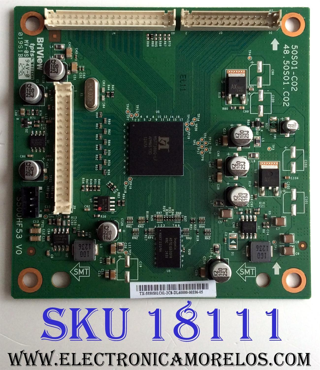 TARJETA INTERFACE 55.50S01.C01 / 5550S01C01 / 50S01-C02 / 48.50S01.C02 / PANEL 96.64S03.001 / MODELO NS-65D260A13