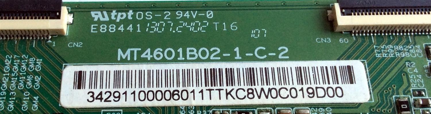 T-CON / SEIKI / RCA / 34.29110.000 / MT4601B02-1-C-2 / 3429110000 / MT4761B01-1-C-2 / PANEL D460D3-GW46-C0X / MODELOS SE46FY10 / LED48G45RQ / PLED5529A-D A1406 - Imagen 2