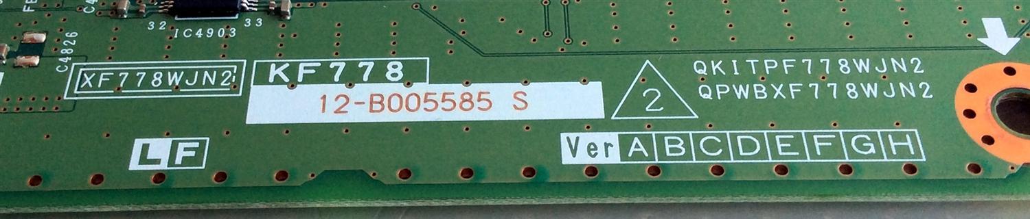 T-CON / SHARP RUNTK4910TPZB / CPWBX4910TPZB / XF778WJN2 / KF778 / QKITPF778WJN2 / QPWBXF778WJN2 / PANEL`S LK520D3GW80A / LK520D3GW80A / MODELO LC-52LE830U - Imagen 2