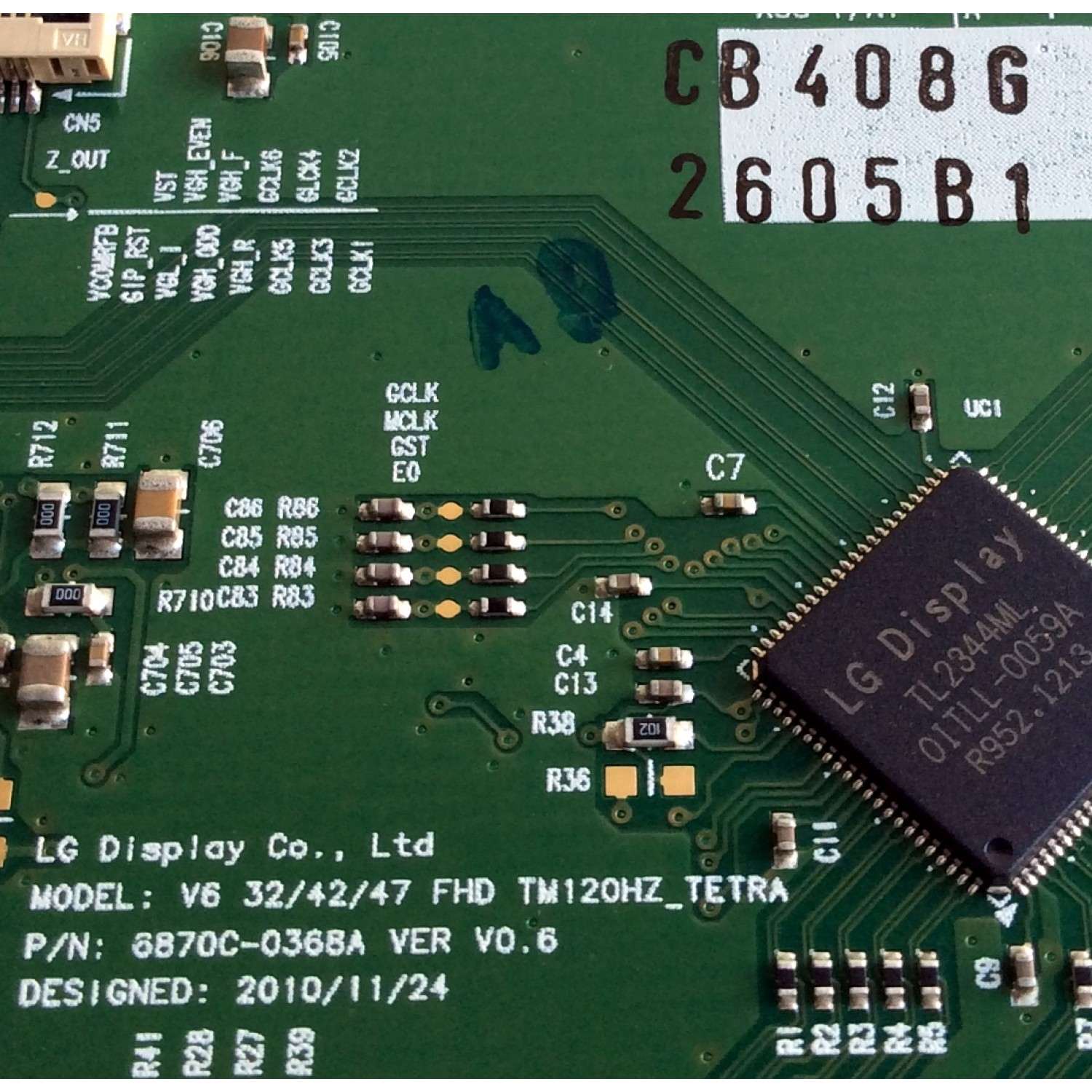T-CON / LG 6871L-2605B / 6870C-0368A / 2605B / PANEL LC470EUE (SD)(V1) / MODELOS 47LV355B-UA.AUSYLJR / 47LV355B-UA - Imagen 2